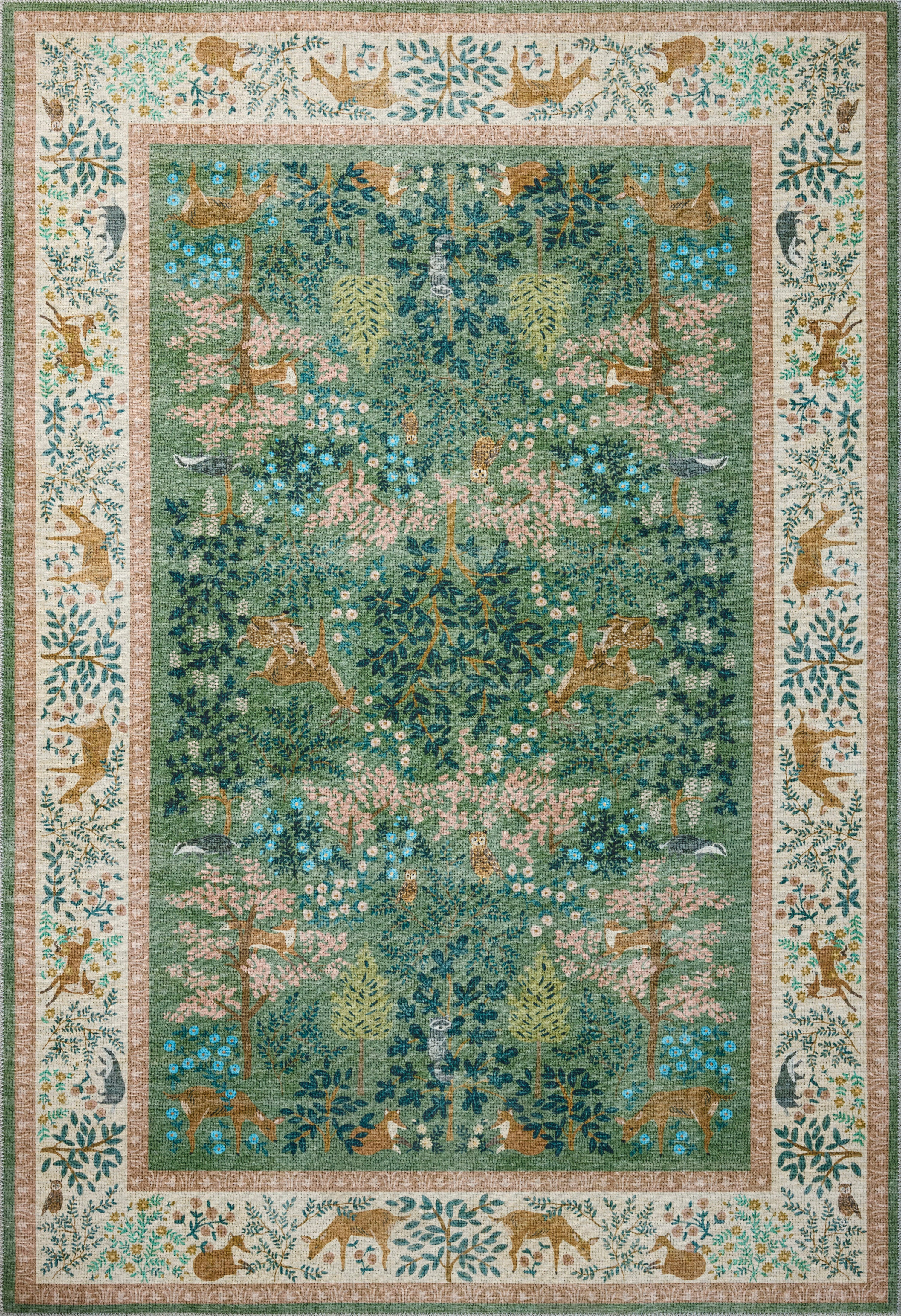 Rifle Paper Co. x Loloi Canopy Sage / Blush Rug RUGS-patterned Loloi