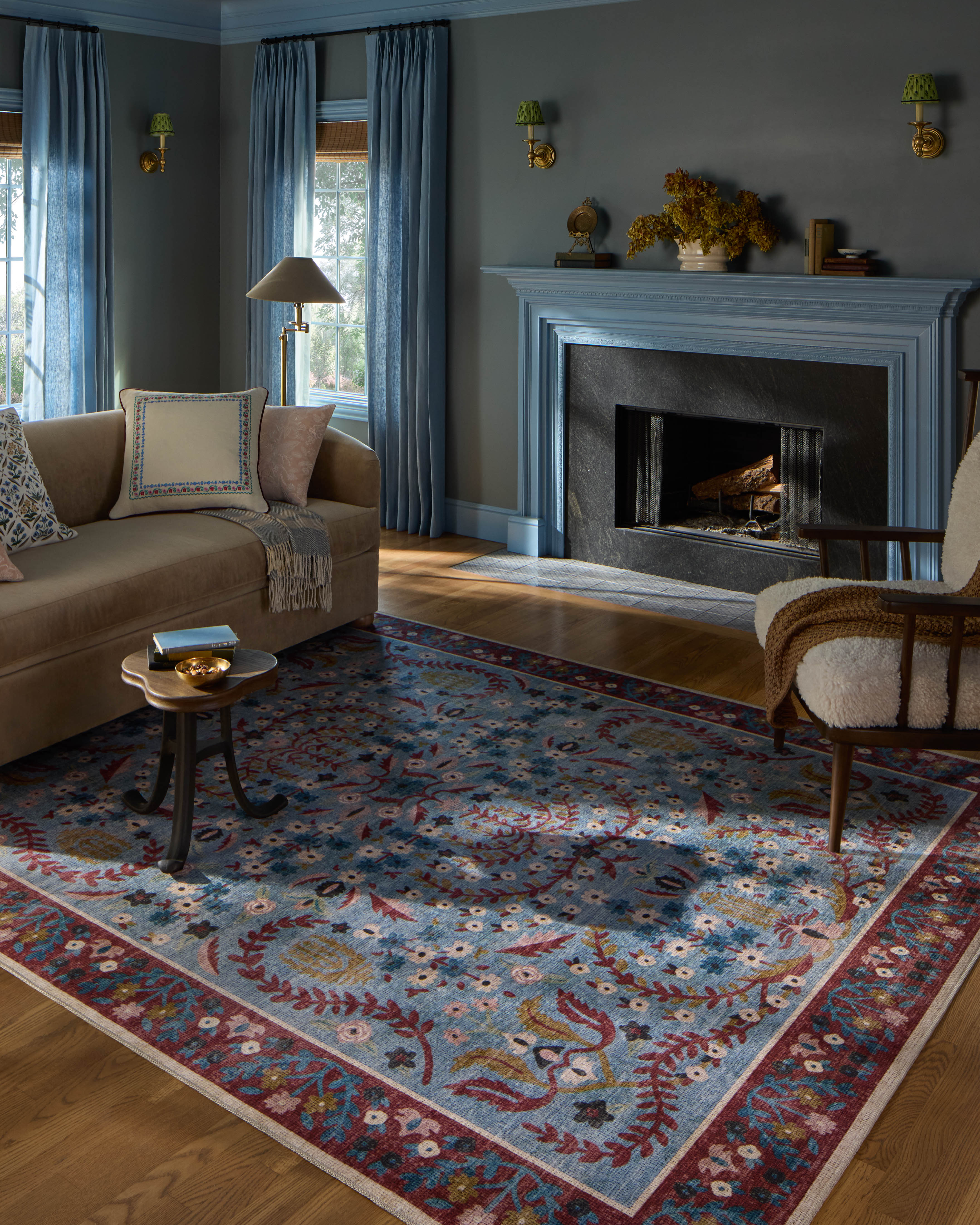 Rifle Paper Co. x Loloi Canopy Red / Blue Rug RUGS-patterned Loloi