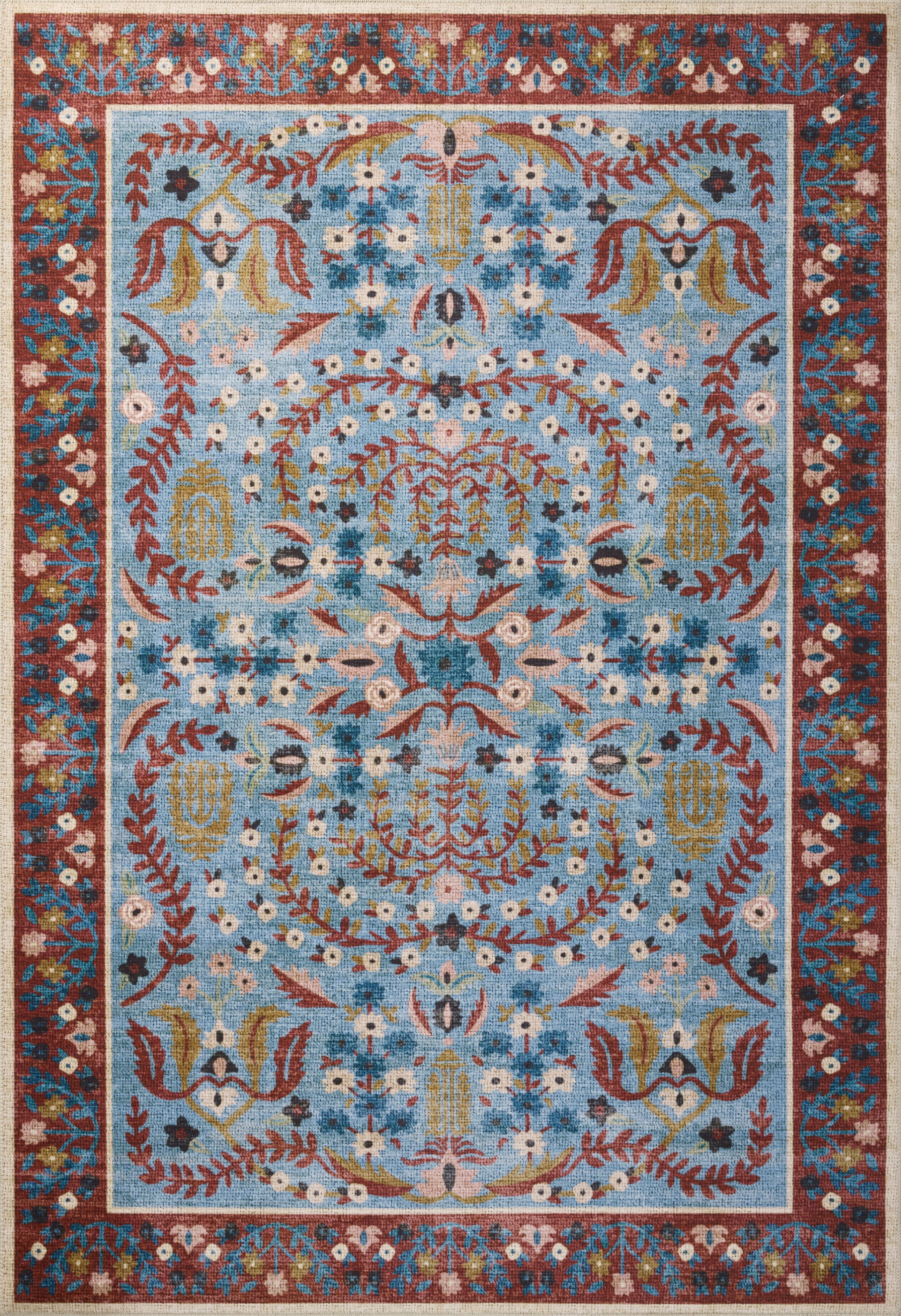 Rifle Paper Co. x Loloi Canopy Red / Blue Rug RUGS-patterned Loloi