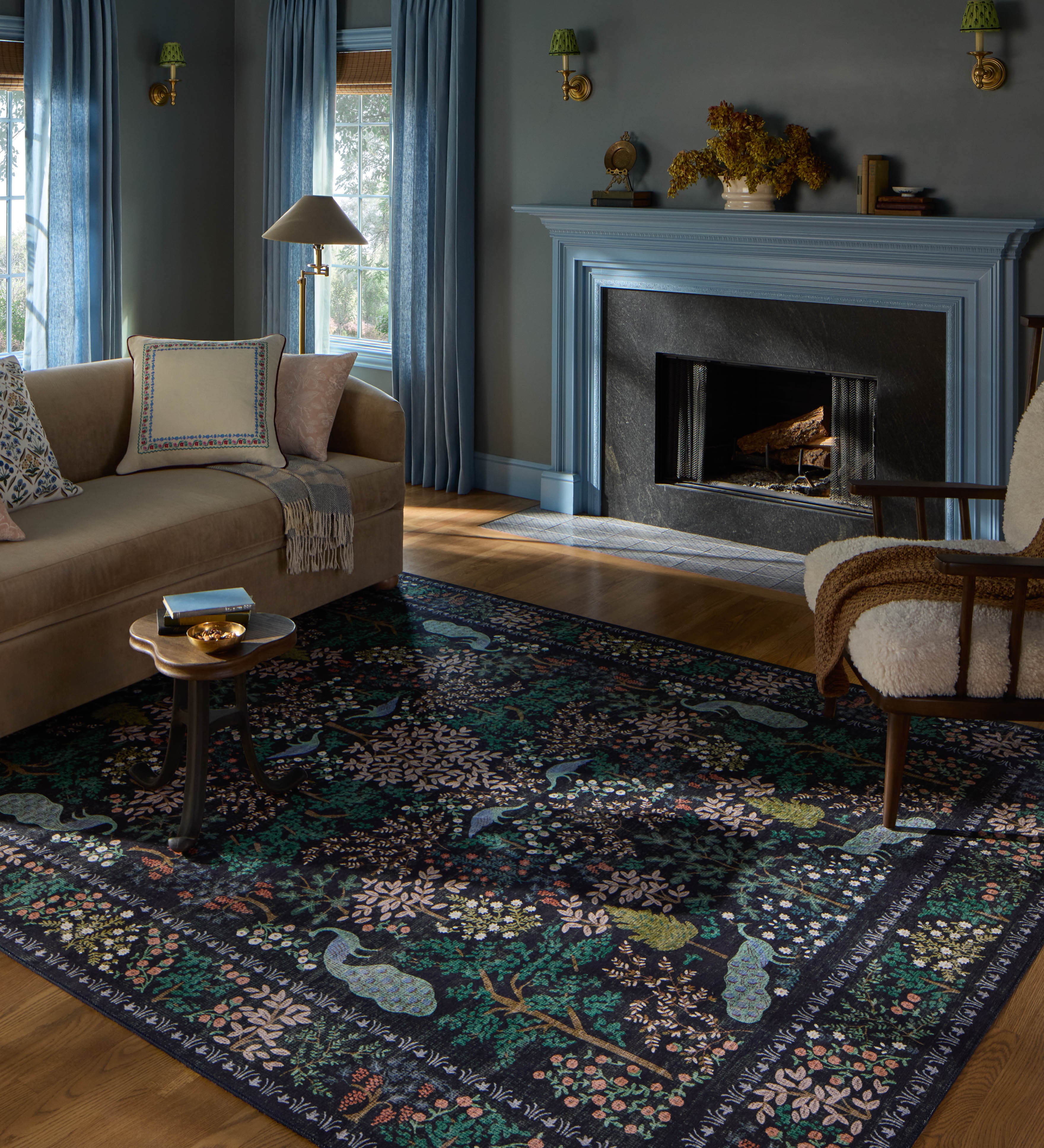 Rifle Paper Co. x Loloi Canopy Charcoal Rug RUGS-patterned Loloi