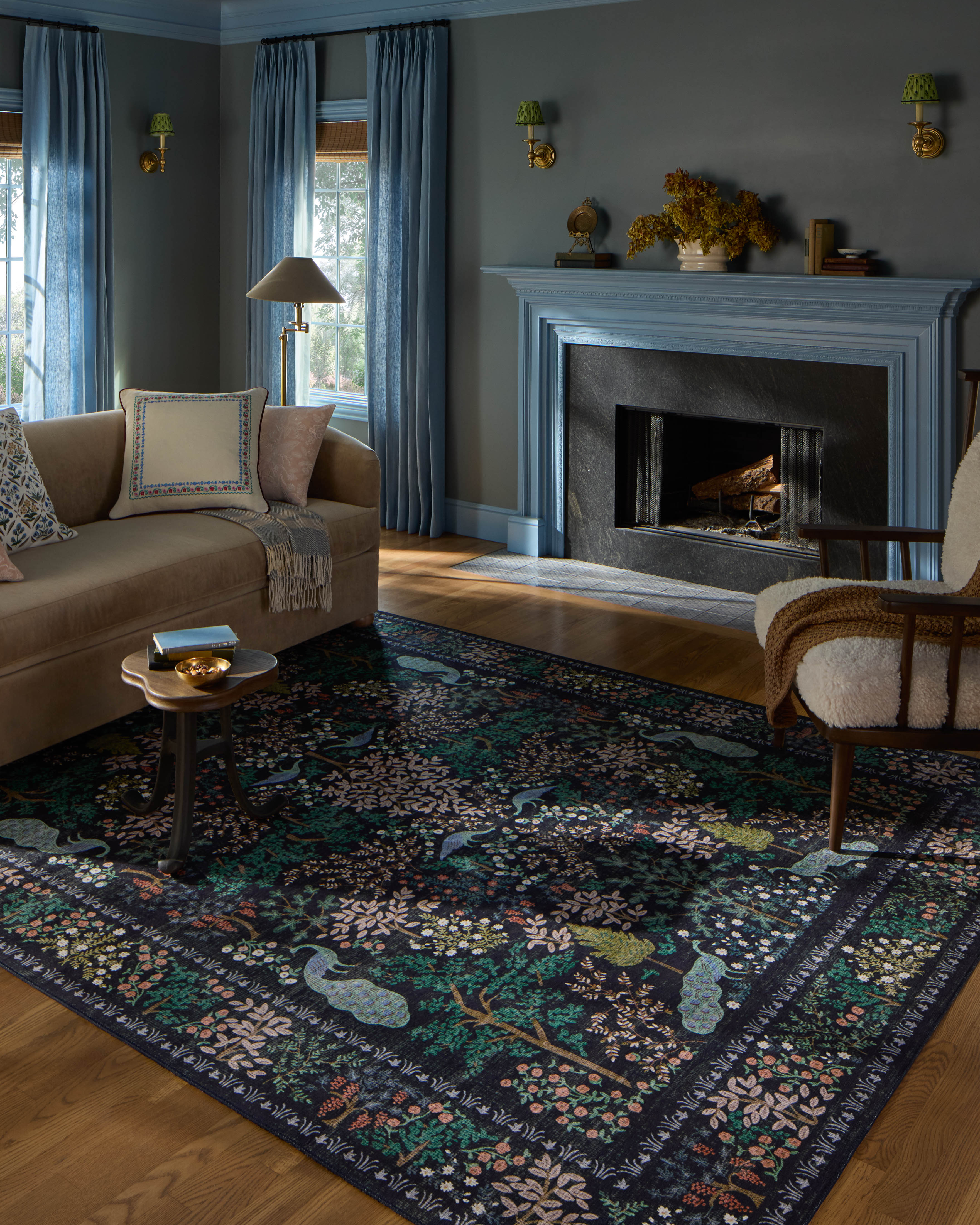 Rifle Paper Co. x Loloi Canopy Charcoal Rug RUGS-patterned Loloi