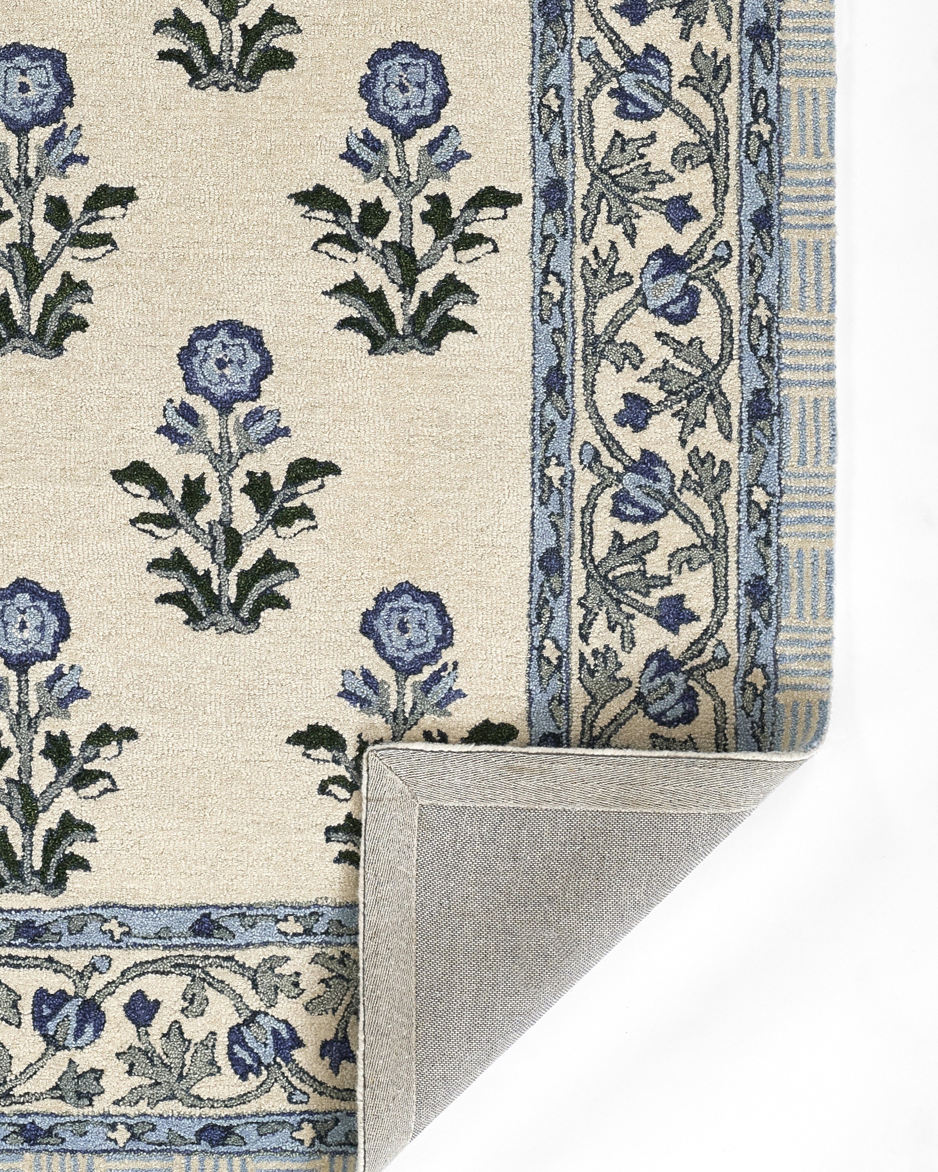 Cotswold Block Print Hand Tufted Rug RUGS - wool Momeni