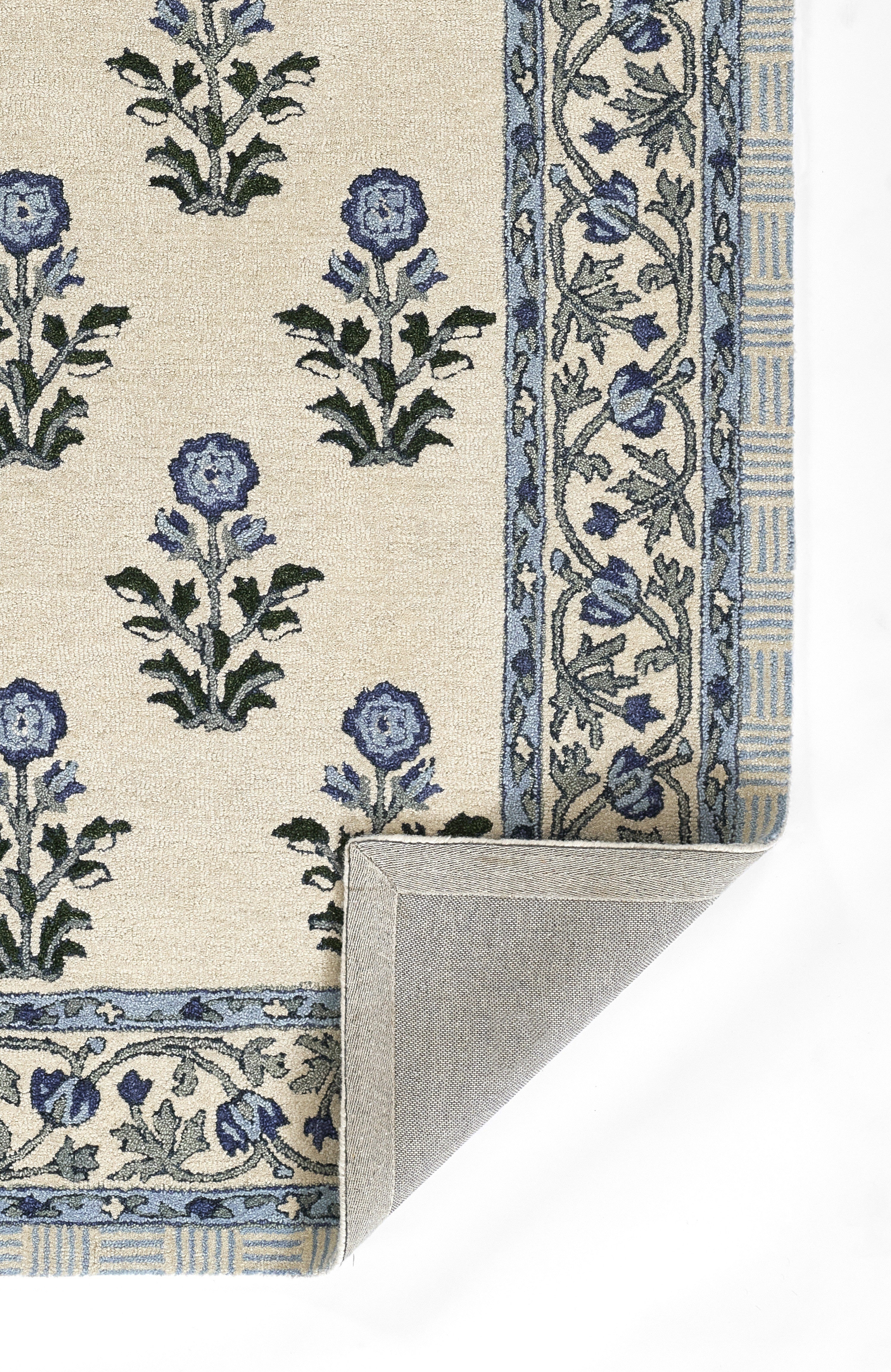 Cotswold Block Print Hand Tufted Rug RUGS - wool Momeni
