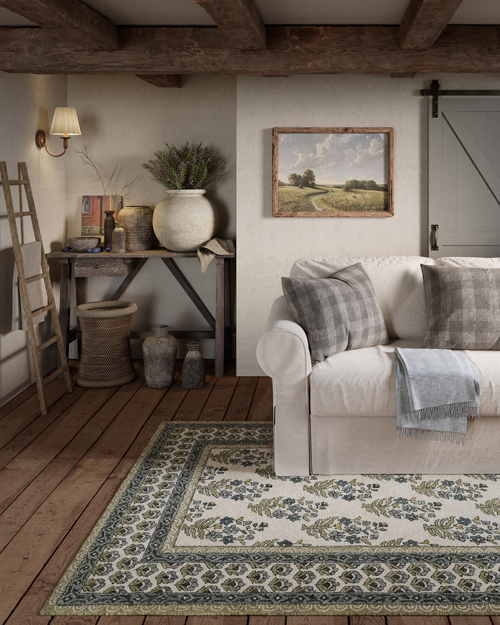 Cotswold Block Print Hand Tufted Rug RUGS - wool Momeni