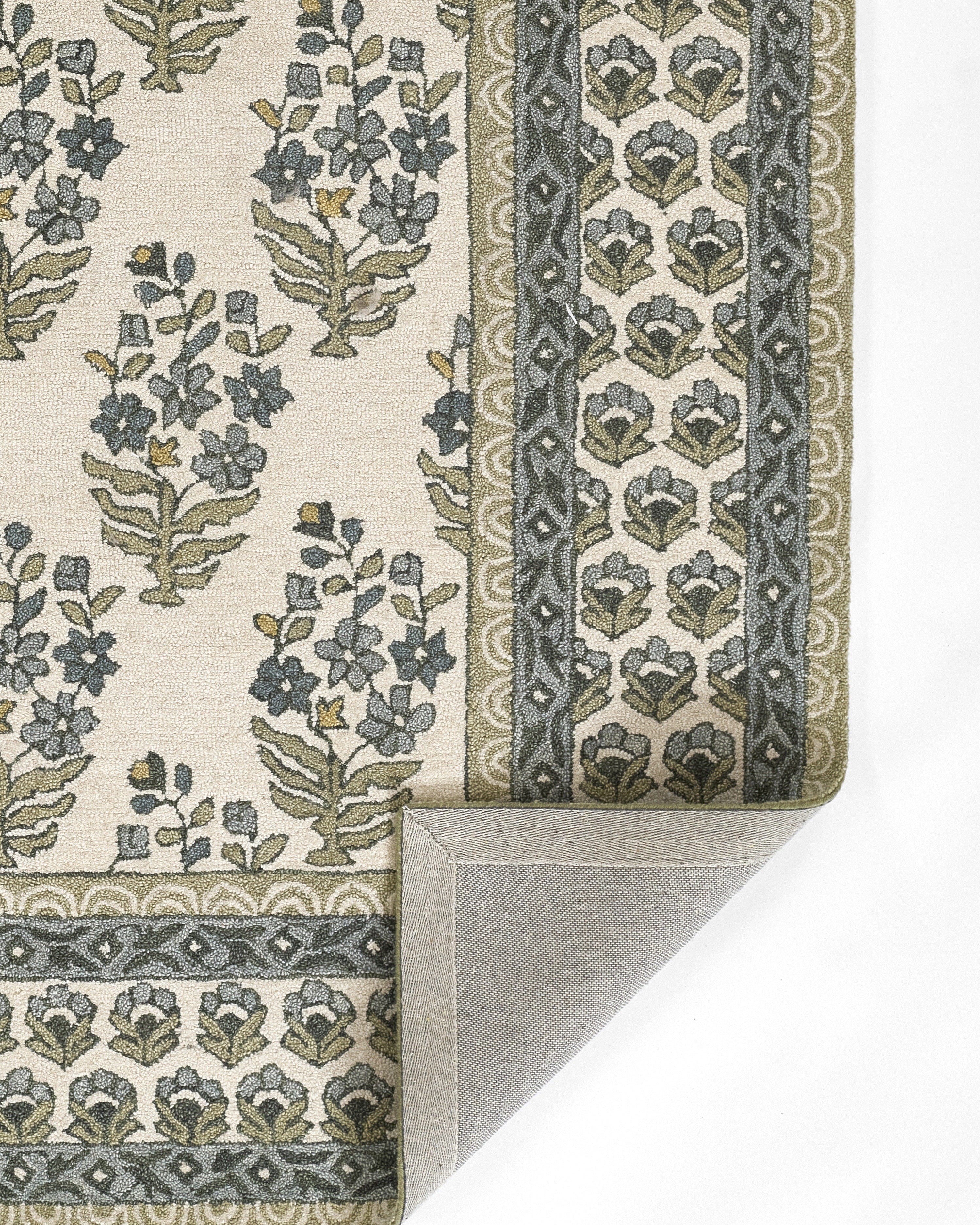 Cotswold Block Print Hand Tufted Rug RUGS - wool Momeni