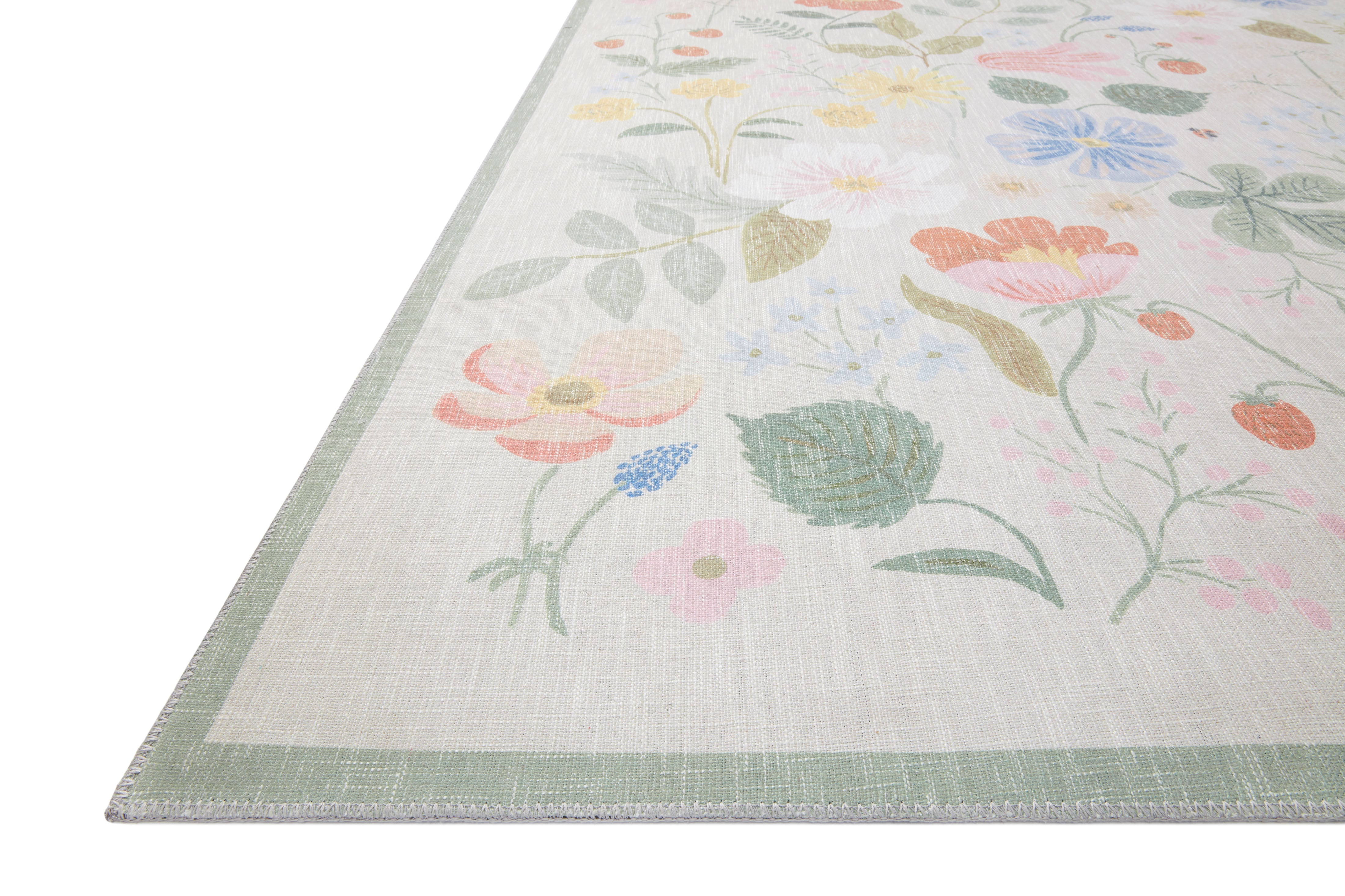Rifle Paper Co. X Loloi/ Cotswolds Strawberry Fields Ivory Rug 3 - RUGS - patterned Loloi