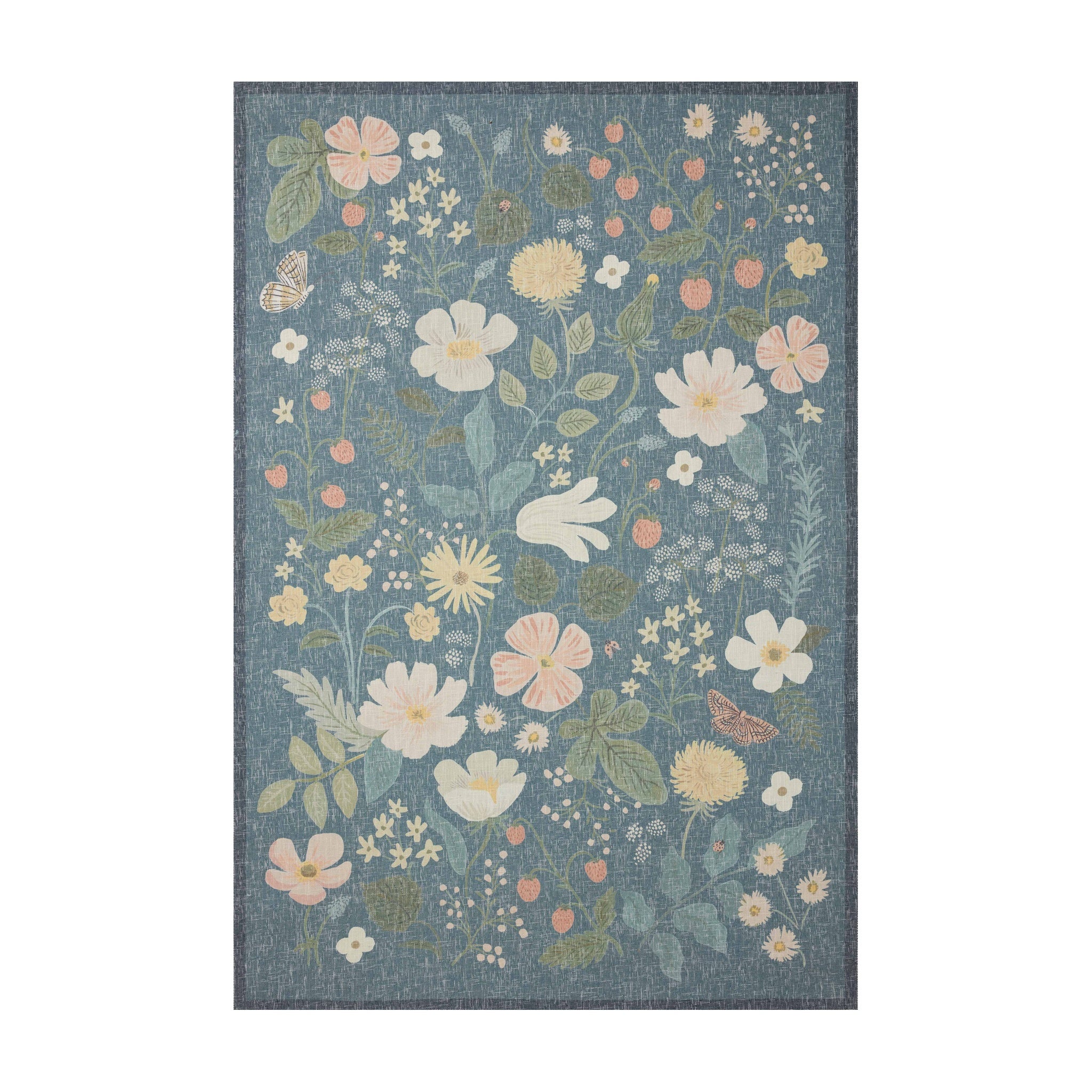 Rifle Paper Co. x Loloi Cotswolds Teal Rug RUGS - synthetic Loloi 18" x 18"