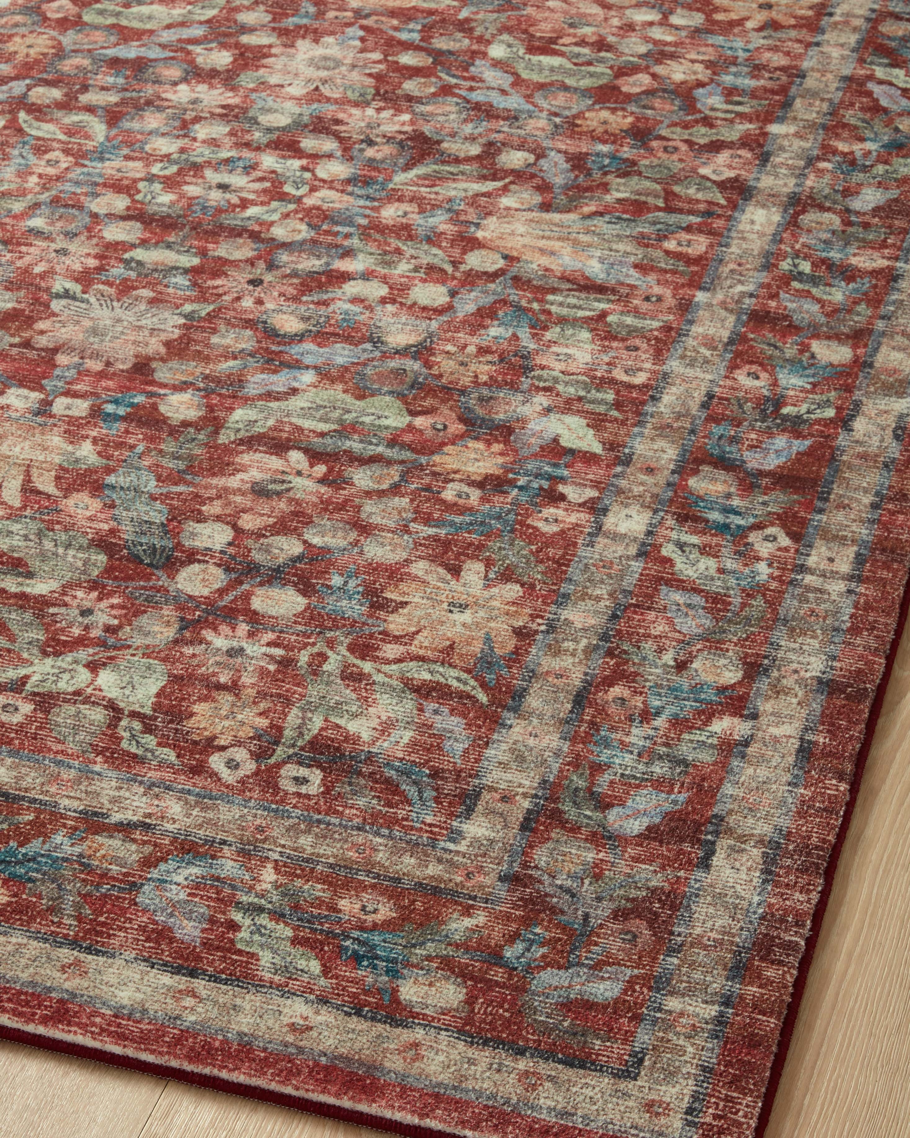 Rifle Paper Co. x Loloi Courtyard Crimson Rug RUGS - synthetic Loloi