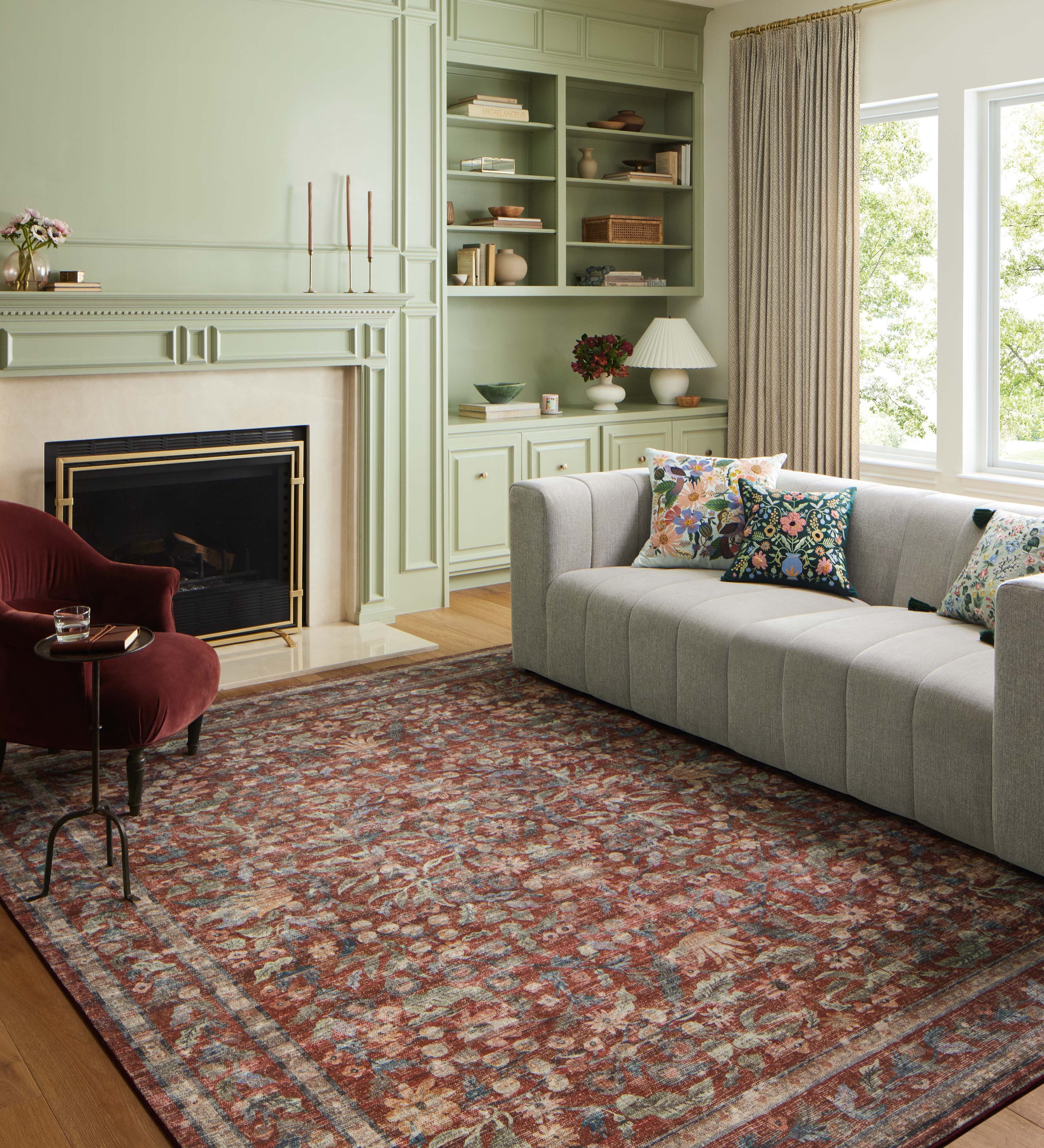 Rifle Paper Co. x Loloi Courtyard Eve Crimson Rug 3-patterned rugs Loloi