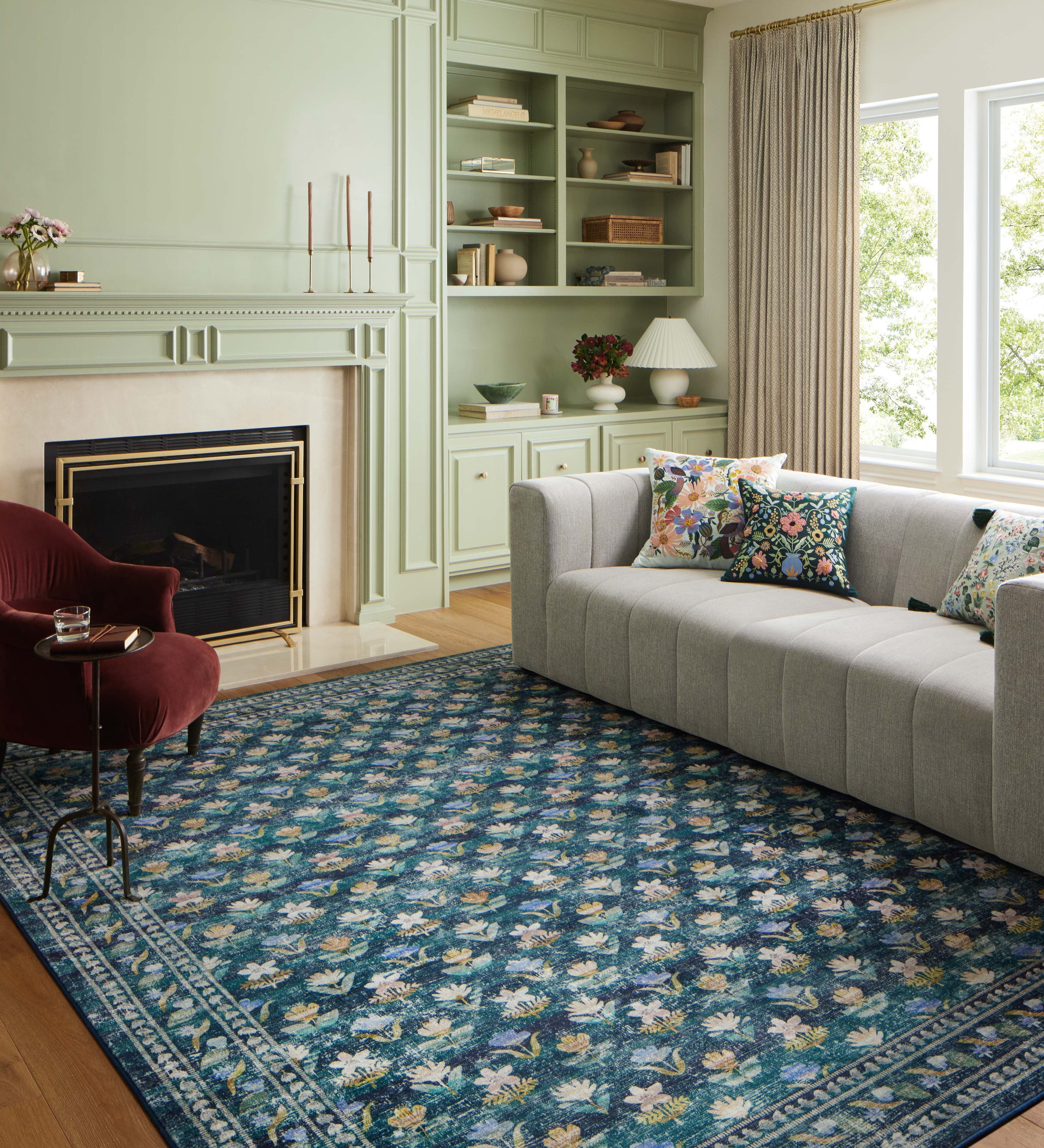 Rifle Paper Co. x Loloi Courtyard Emerald Oval Rug RUGS - synthetic Loloi
