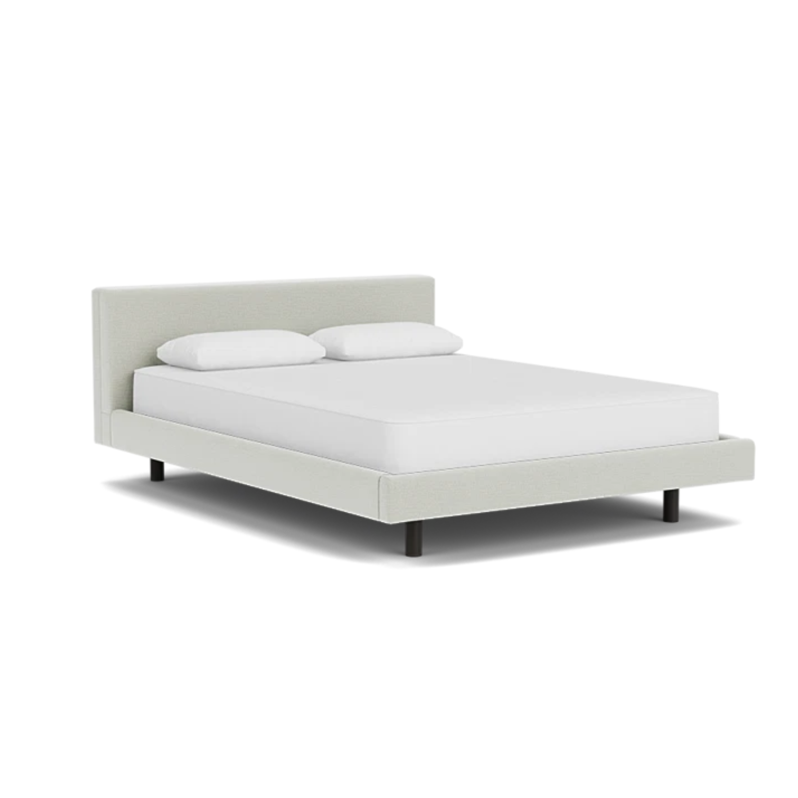 Custom Fabric Bento Queen Bed - Black Ash Leg 1 - d - FURNITURE - Custom Beds EQ3 Ceder Light Grey