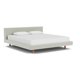 EQ3 Custom Fabric Bento King Bed - Walnut Leg 1 - d - FURNITURE - Custom Beds EQ3 Ceder Taupe
