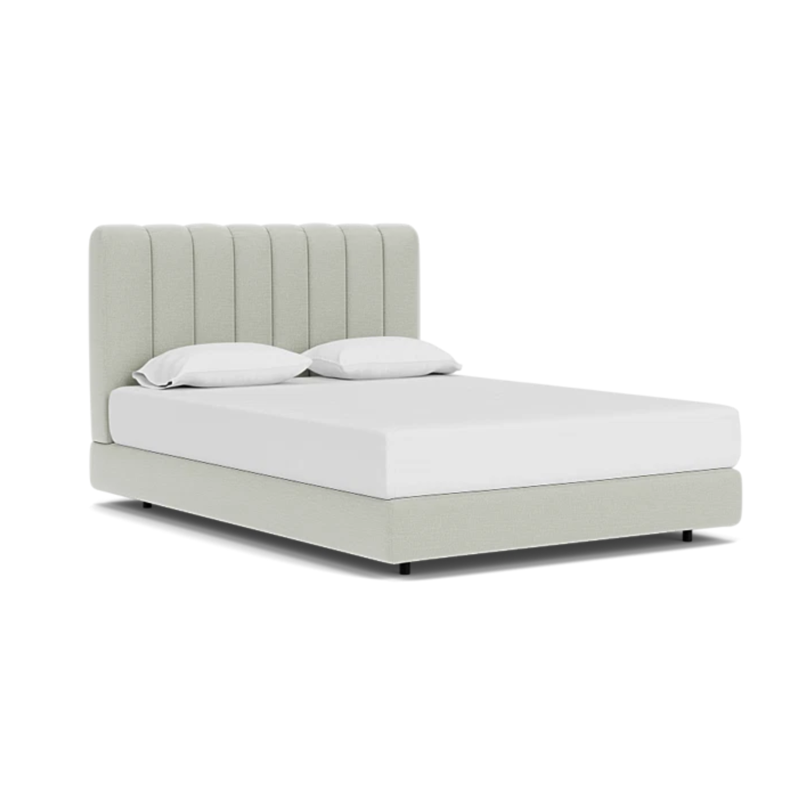 Custom Fabric Stage Queen Bed 13 - FURNITURE - bed EQ3 Ceder Taupe