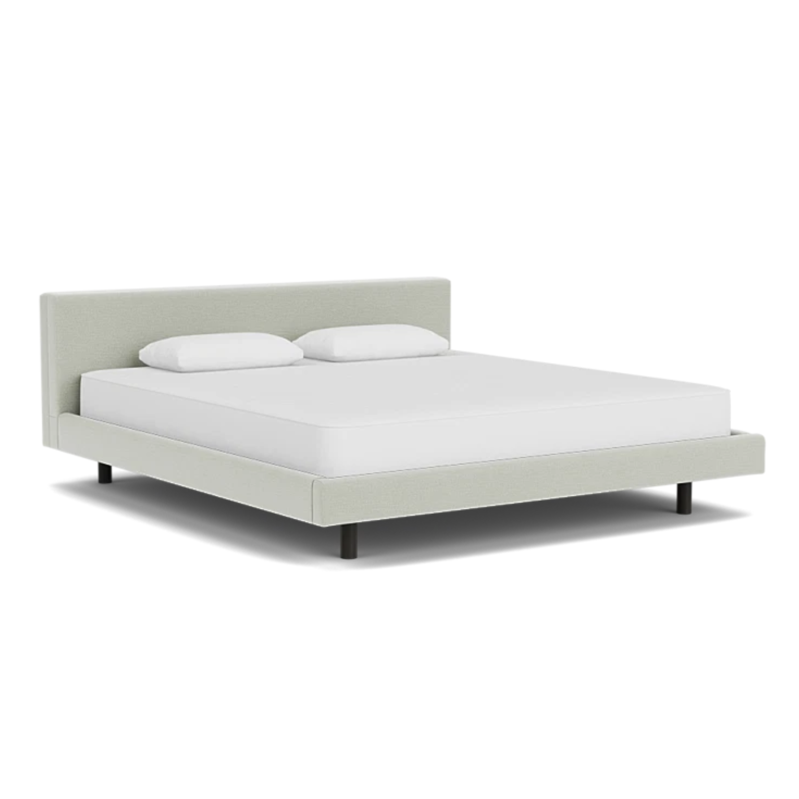 Custom Fabric Bento King Bed - Black Ash Leg 1 - d - FURNITURE - Custom Beds EQ3 Ceder Taupe