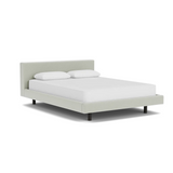 Custom Fabric Bento Queen Bed - Black Ash Leg 1 - d - FURNITURE - Custom Beds EQ3 Ceder Taupe