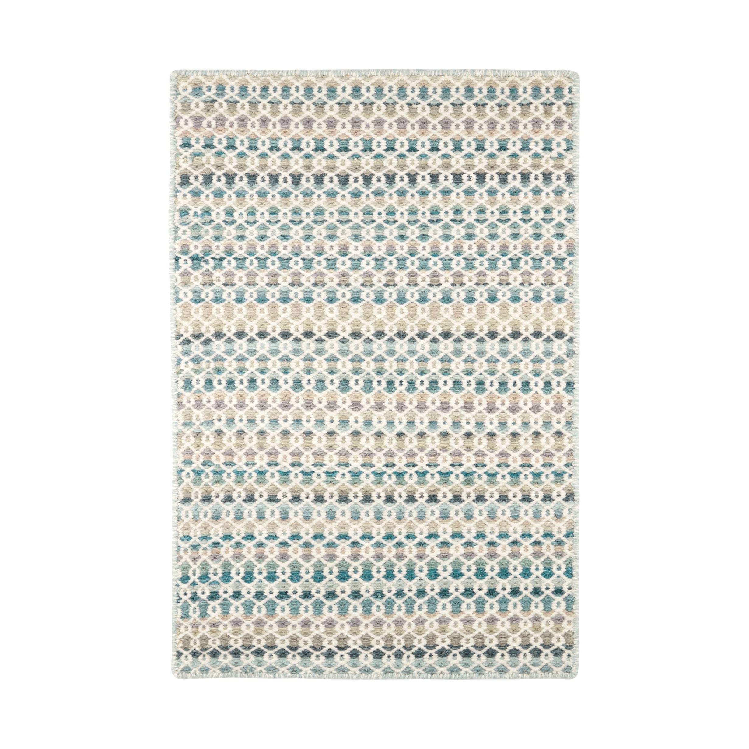 Poppy Handwoven Wool Rug, Blue 2' x 3'