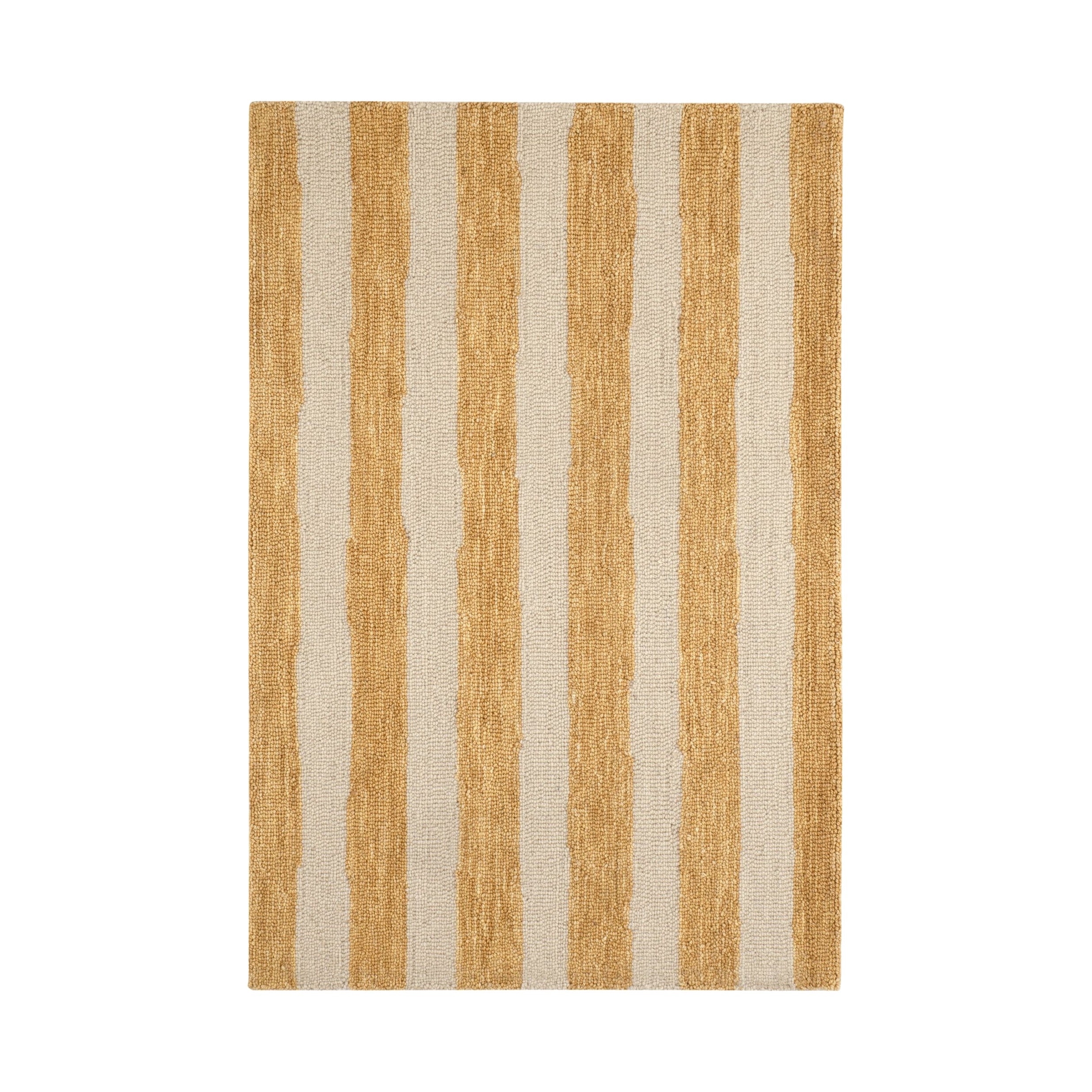 Silas Stripe Hand Micro Hooked Wool Rug RUGS - wool Dash & Albert Gold 2' x 3'