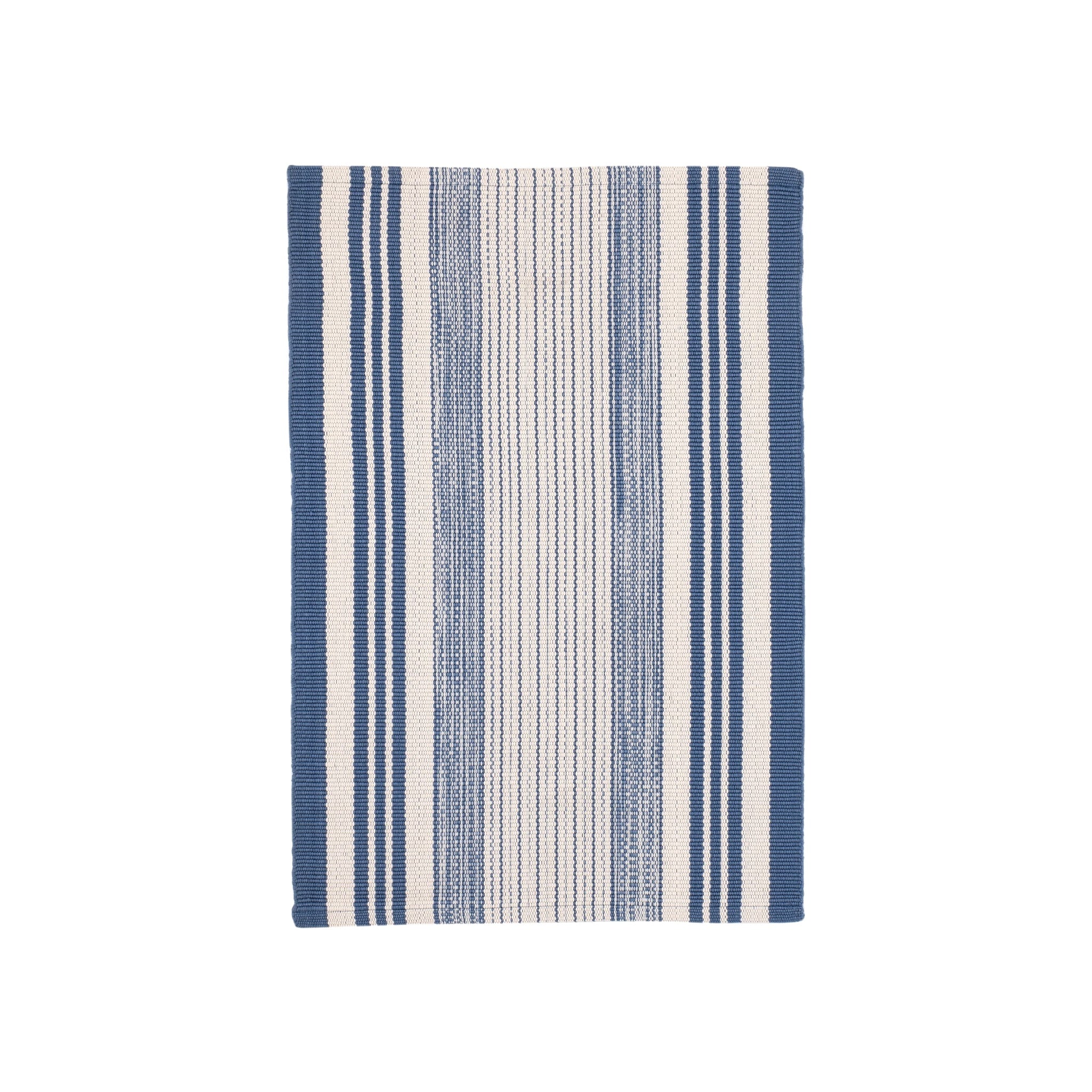 Quincy Stripe Handwoven Indoor/Outdoor Rug RUGS - synthetic Dash & Albert Denim 2' x 3'