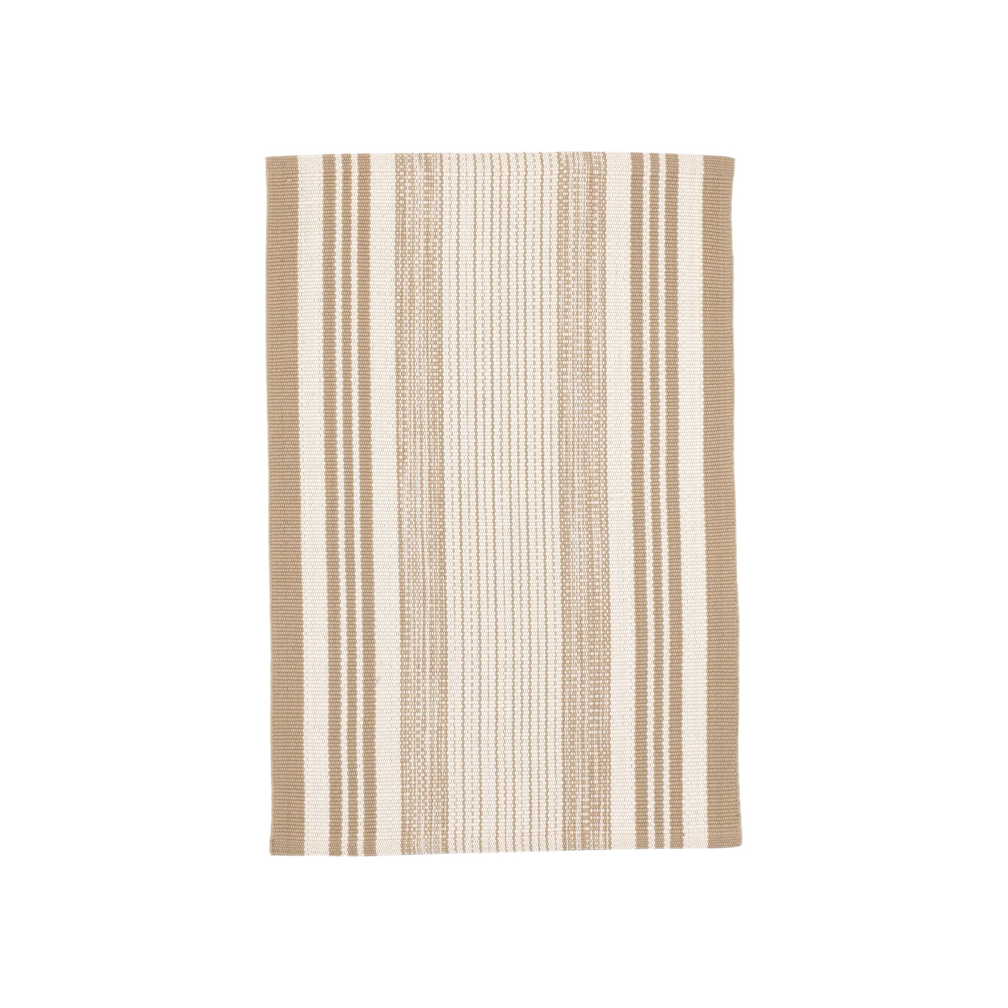 Quincy Stripe Handwoven Indoor/Outdoor Rug RUGS - synthetic Dash & Albert Khaki 2' x 3'
