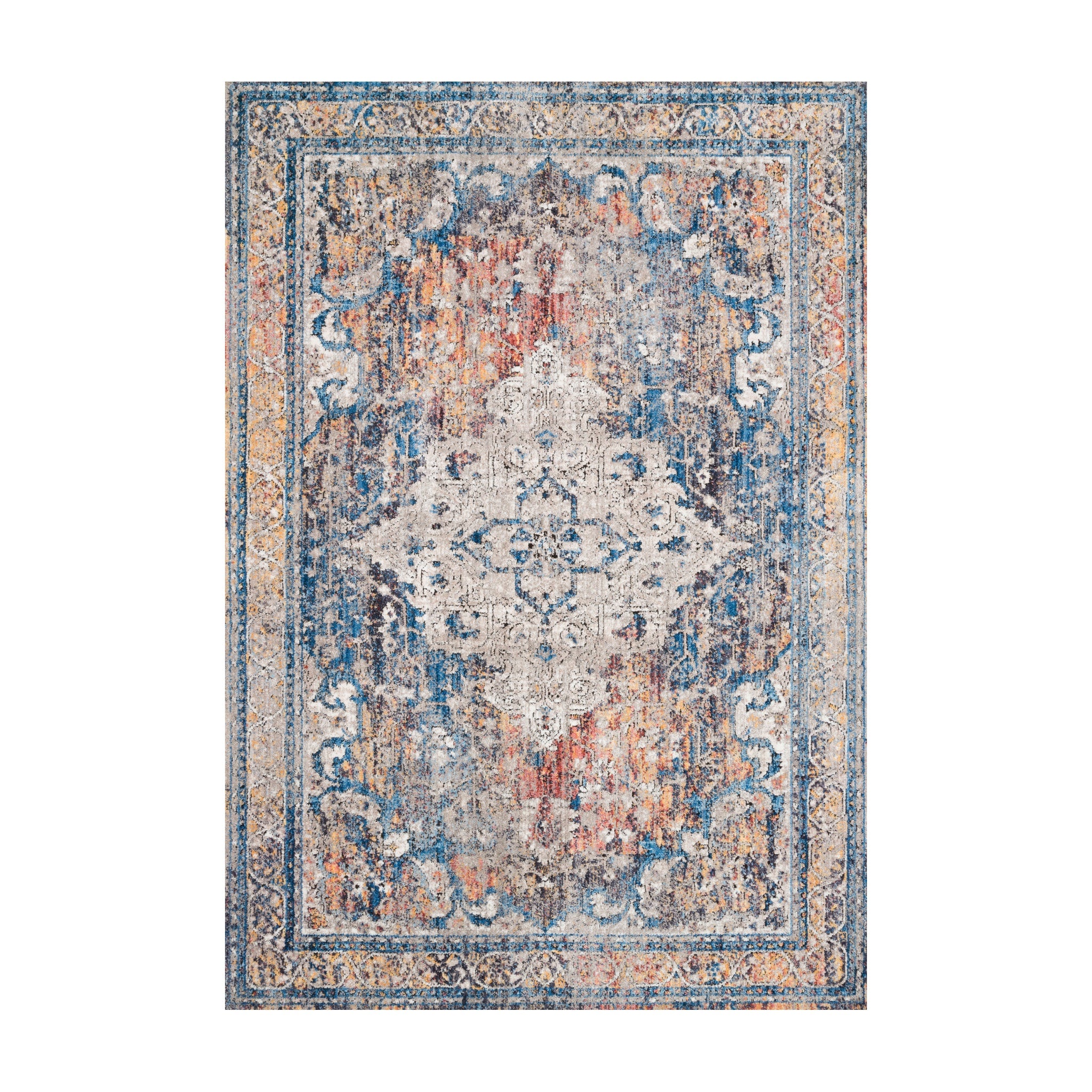 Loloi Dante Multi / Stone Rug RUGS - synthetic Loloi 18" x 18"