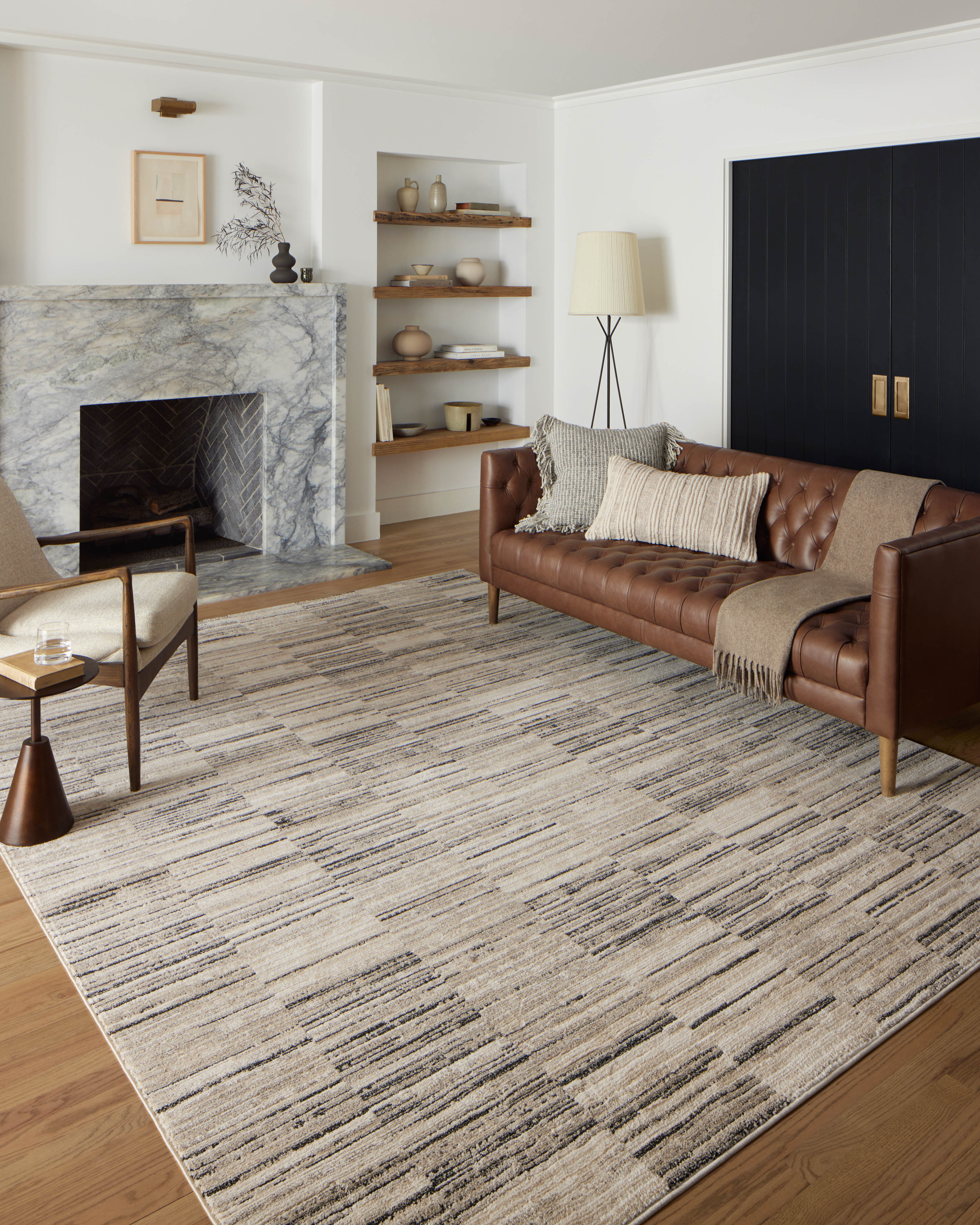 Loloi Darby Charcoal / Sand Rug 0-RUGS-patterned Loloi