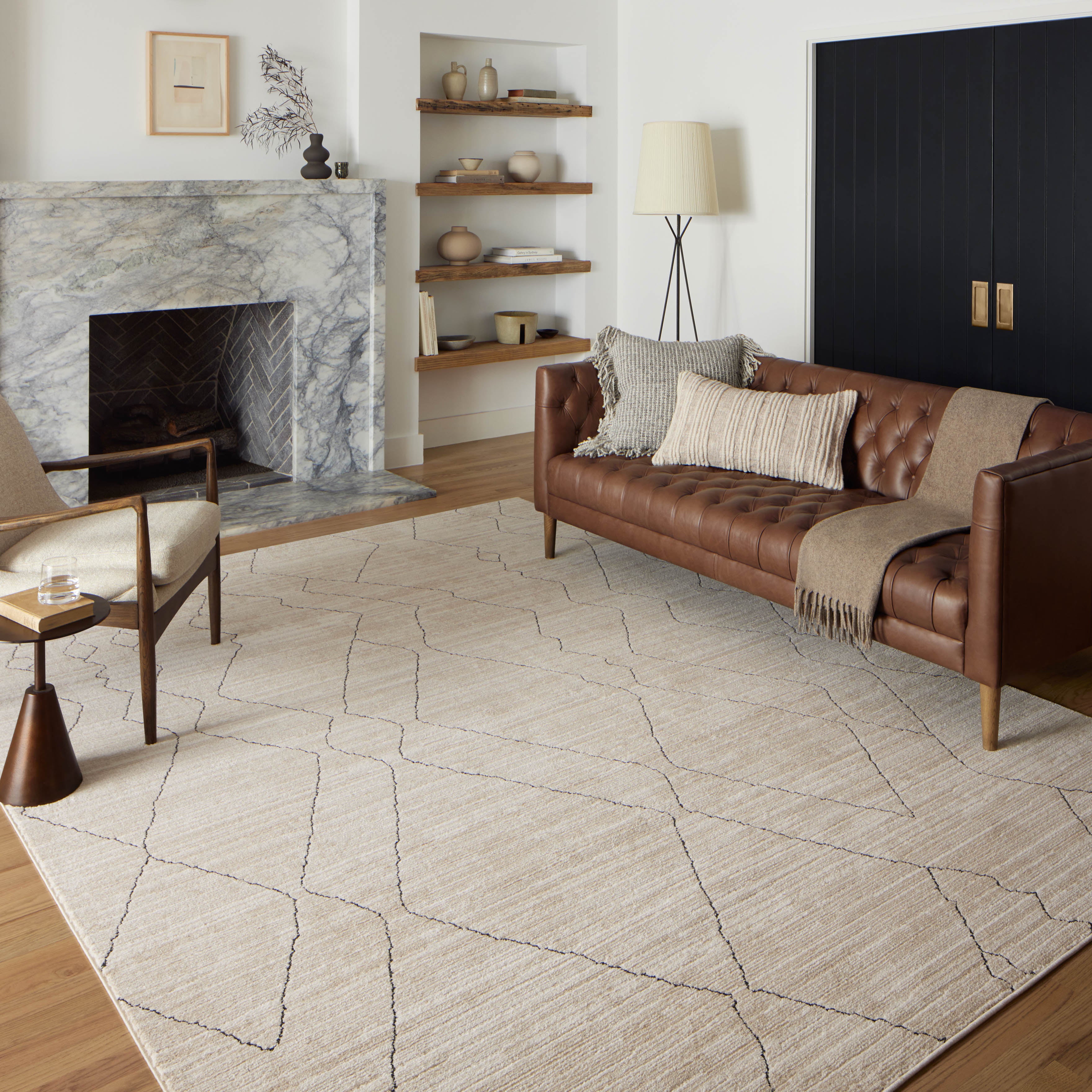 Loloi Darby Sand / Charcoal Rug 0-RUGS-patterned Loloi
