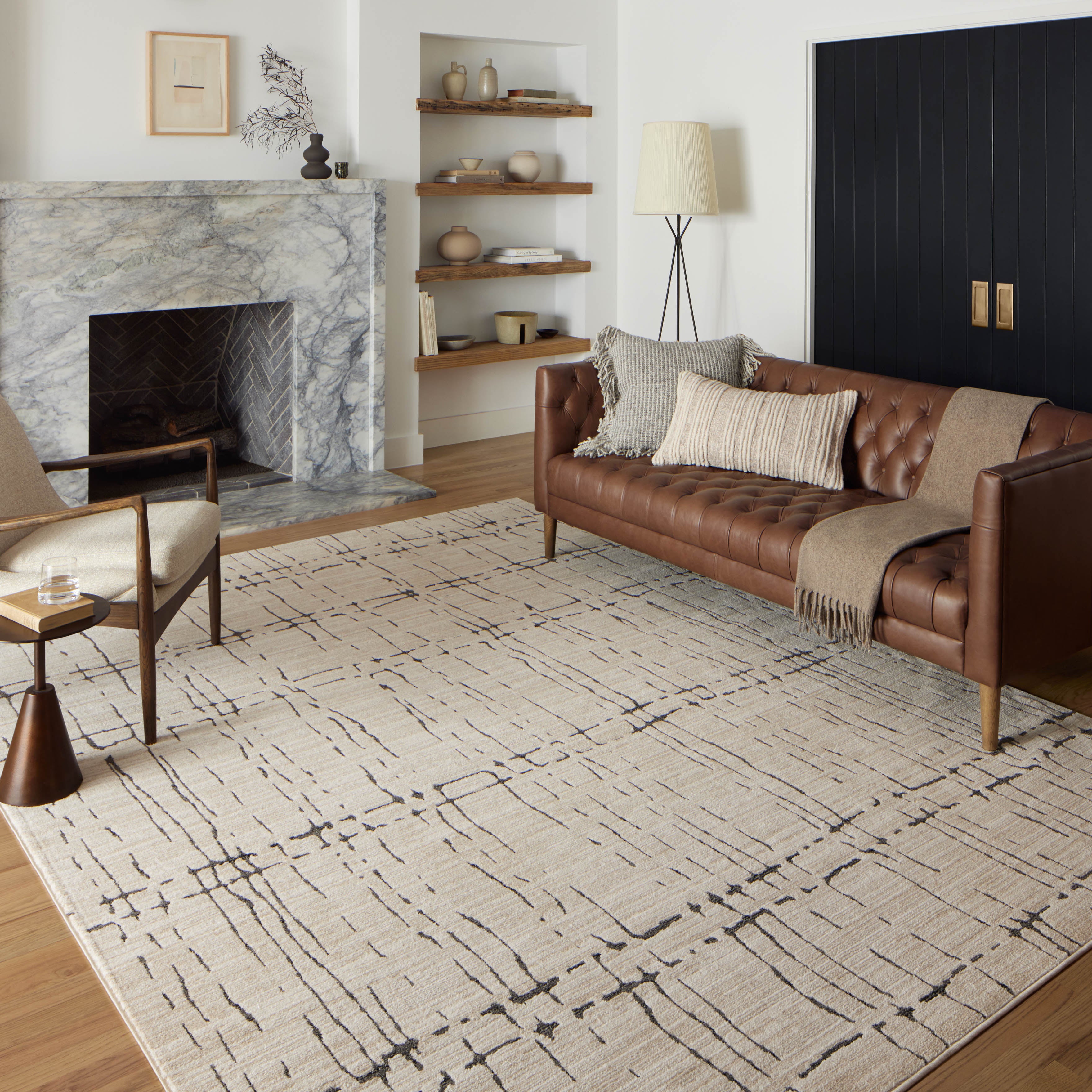 Loloi Darby Sand / Dk. Grey Rug 0-RUGS-patterned Loloi