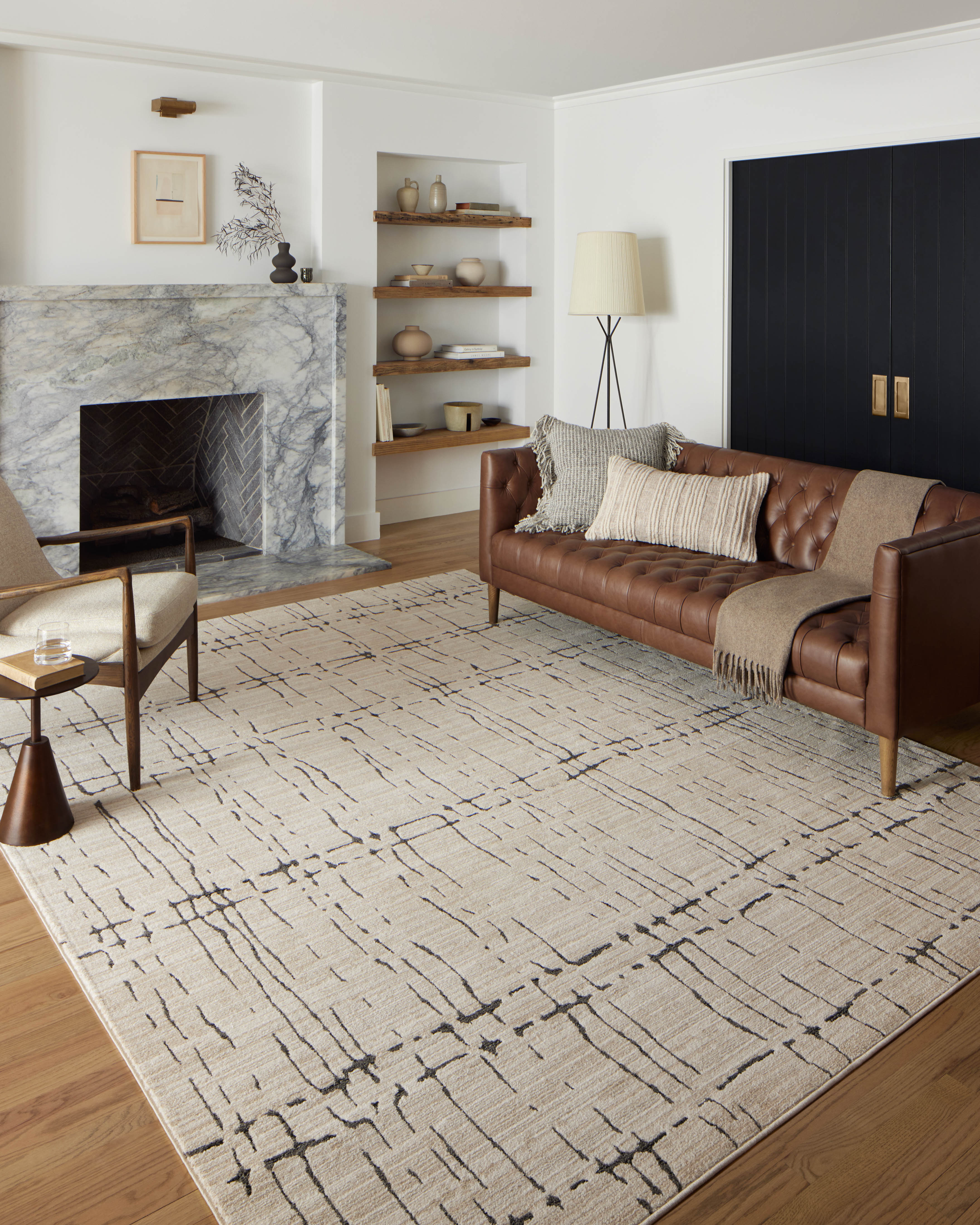 Loloi Darby Sand / Dk. Grey Rug 0-RUGS-patterned Loloi