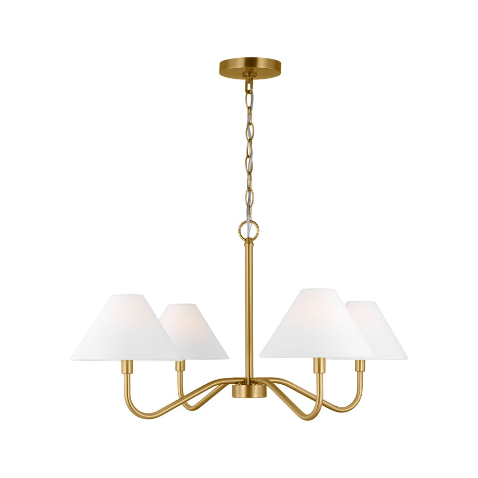Eldon Medium Chandelier LIGHTING - chandelier Visual Comfort Satin Brass