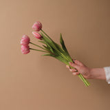 Faux Cotton Candy Pink Peony Tulip Bundle faux stem Tri W Imports