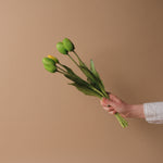 Faux Dynasty Peony Tulip Bundle faux stem Tri W Imports