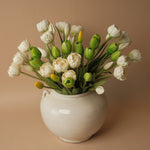 Faux Dynasty Peony Tulip Bundle faux stem Tri W Imports