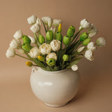 Faux Dynasty Peony Tulip Bundle faux stem Tri W Imports
