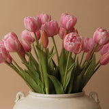 Faux Cotton Candy Pink Peony Tulip Bundle faux stem Tri W Imports