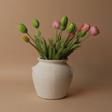 Faux Dynasty Peony Tulip Bundle faux stem Tri W Imports