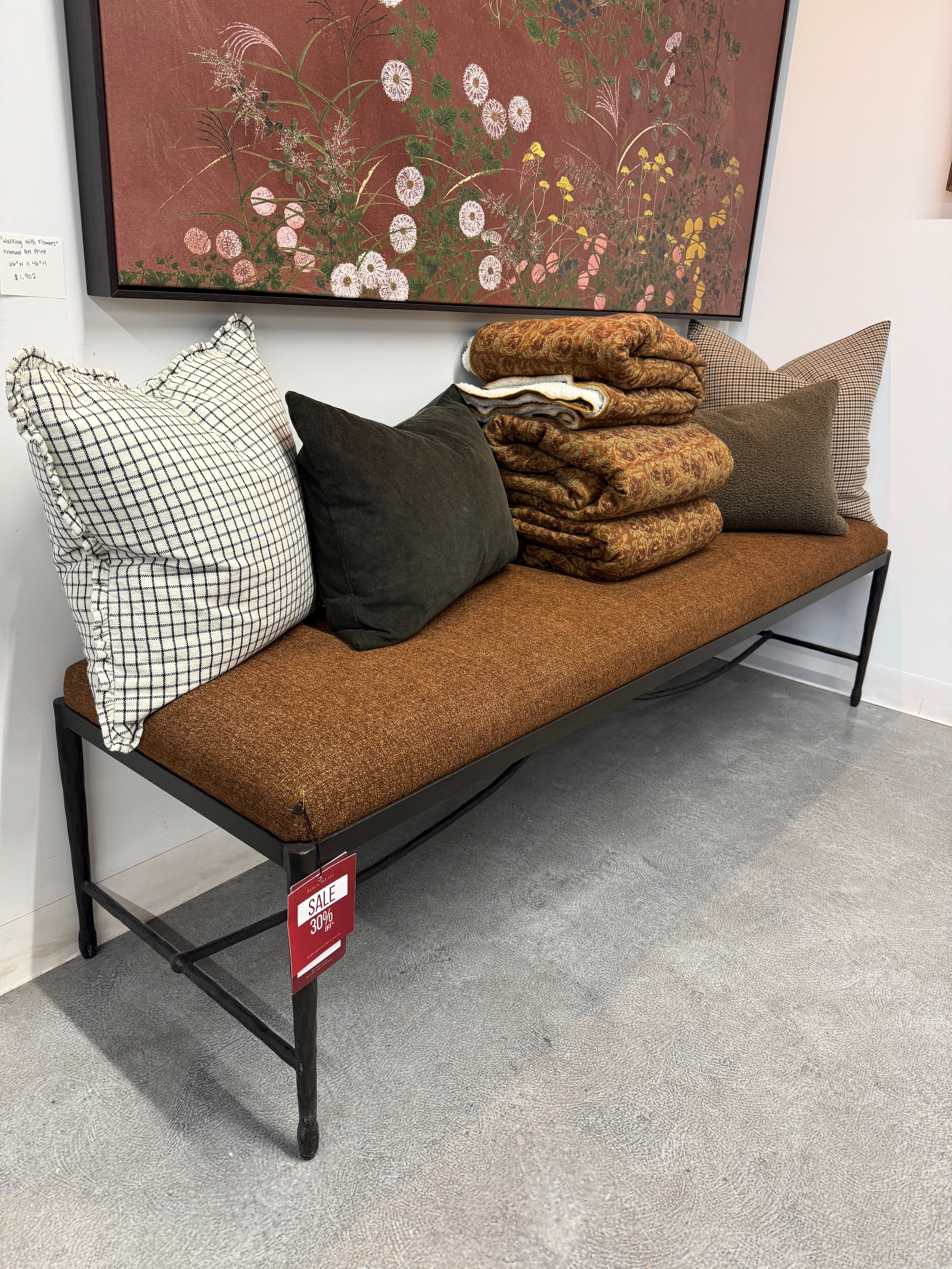 FLOOR MODEL - Jade Accent Bench - Wayfarer Sienna FURNITURE - floor model Four Hands