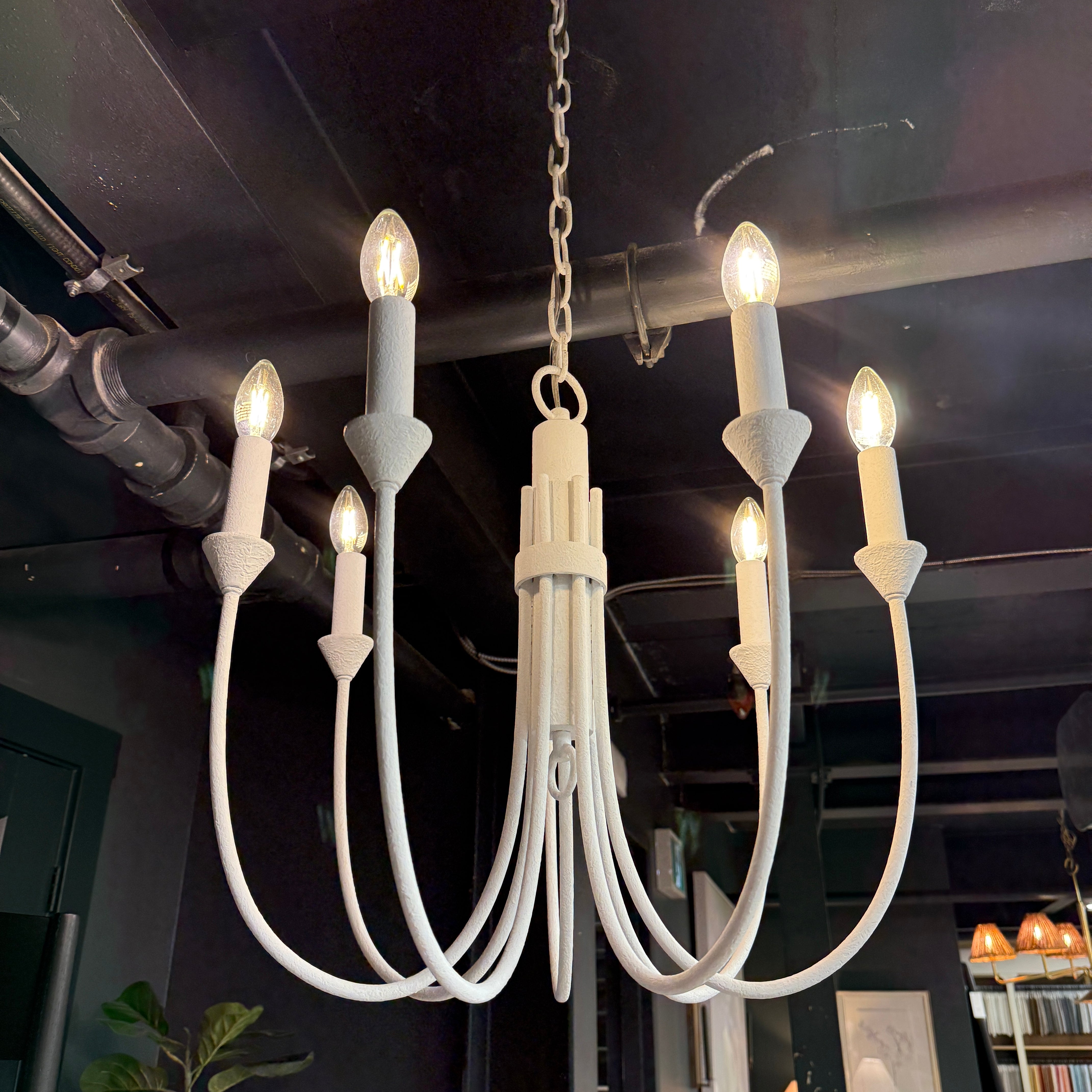 FLOOR MODEL - Cate Chandelier - Gesso White LIGHTING - floor model Hudson Valley Lighting