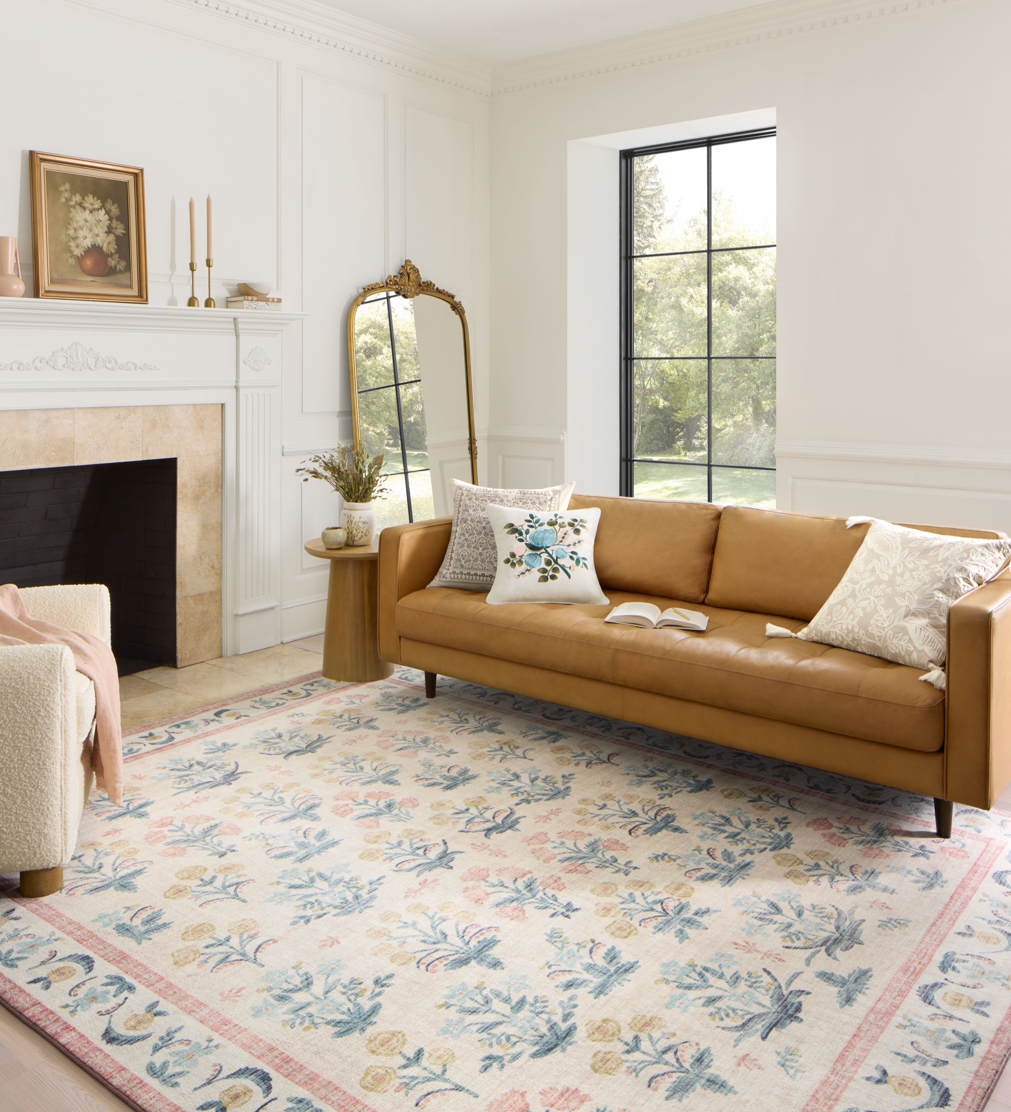 Rifle Paper Co. X Loloi/ Eden Mughal Rose Blush Rug 0-RUGS-patterned Loloi