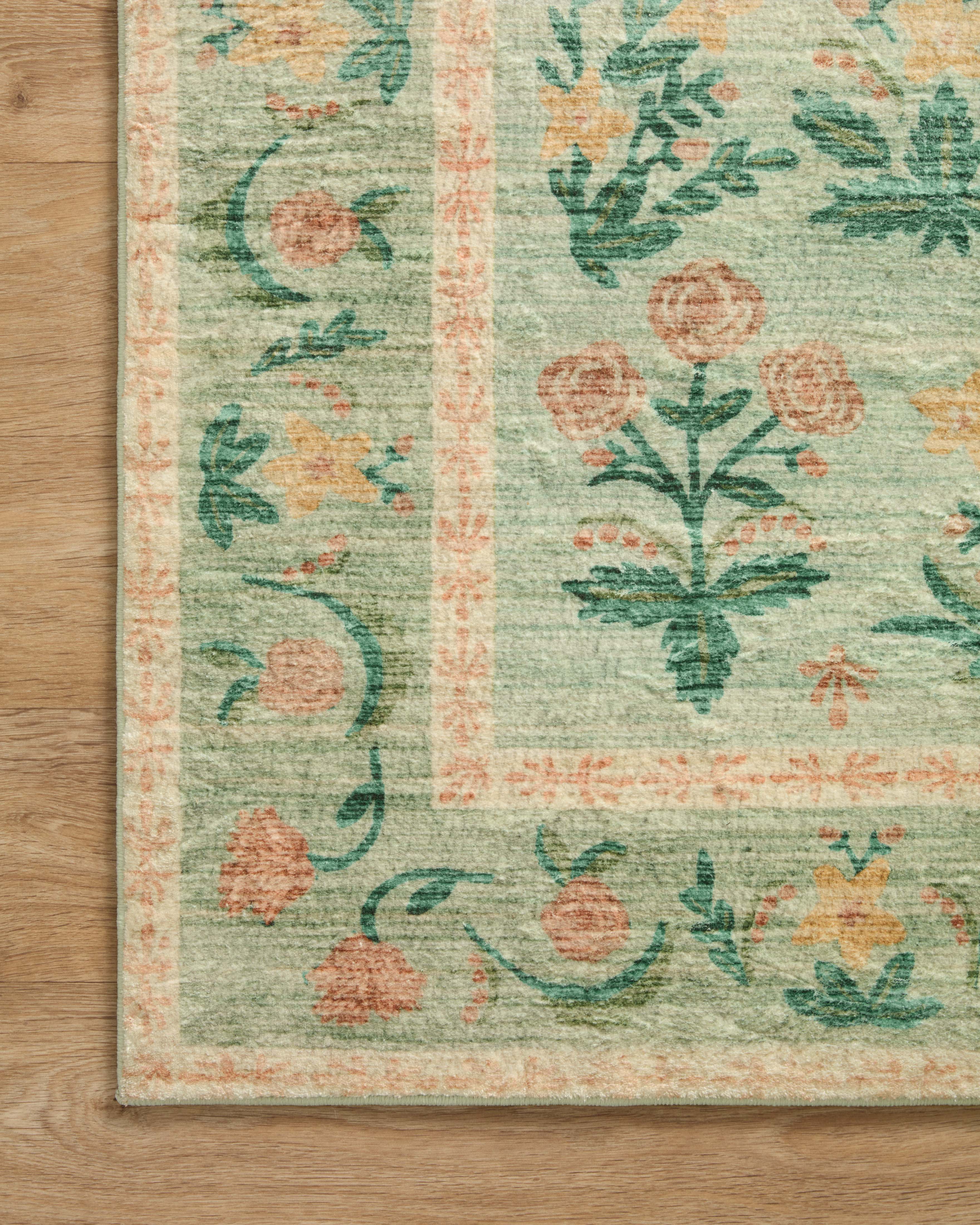 Rifle Paper Co. X Loloi/ Eden Mughal Rose Moss Rug 0-RUGS-patterned Loloi