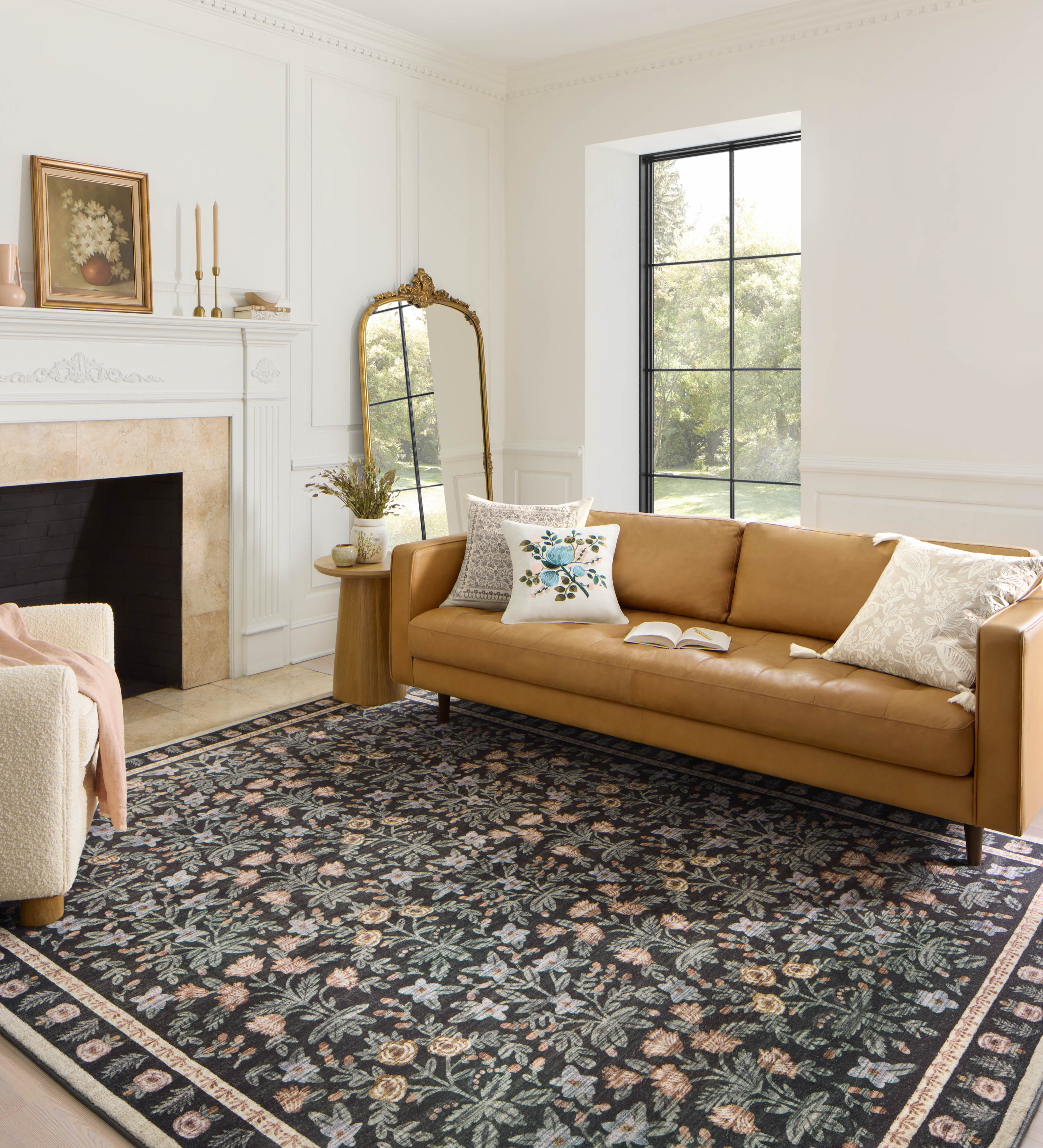 Rifle Paper Co. X Loloi/ Eden Mughal Garden Black Rug 0-RUGS-patterned Loloi