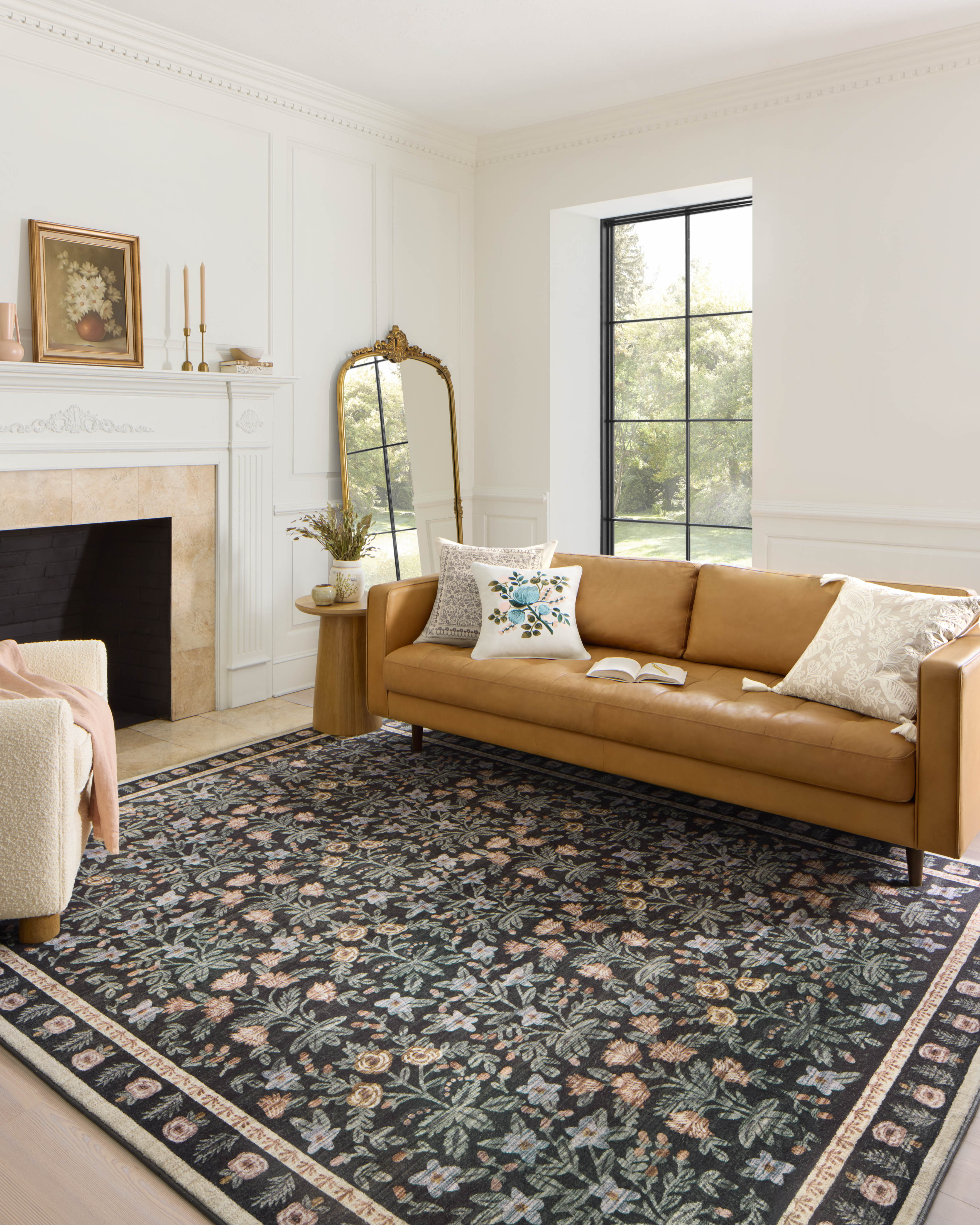 Rifle Paper Co. X Loloi/ Eden Mughal Garden Black Rug 0-RUGS-patterned Loloi