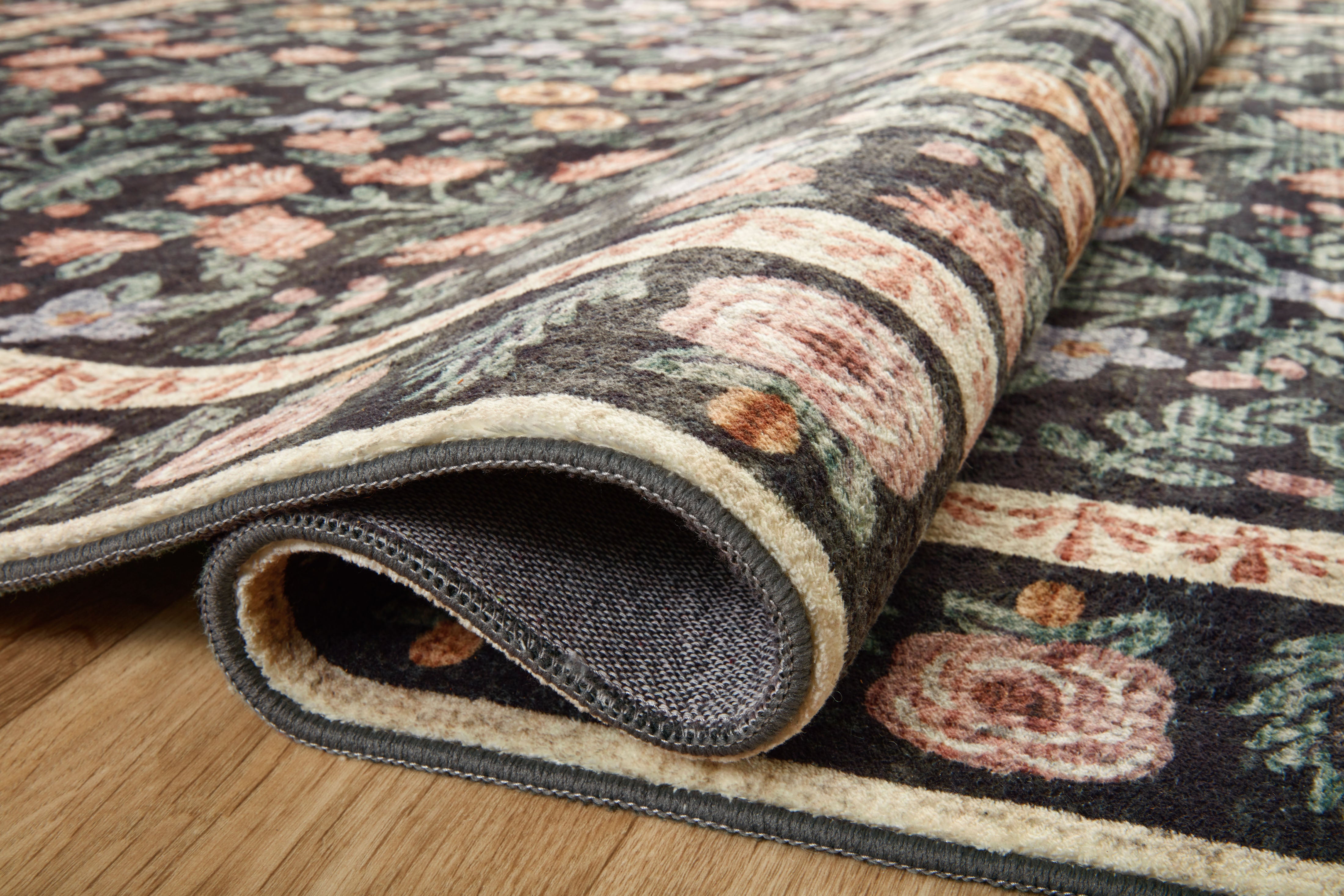 Rifle Paper Co. X Loloi/ Eden Mughal Garden Black Rug 0-RUGS-patterned Loloi
