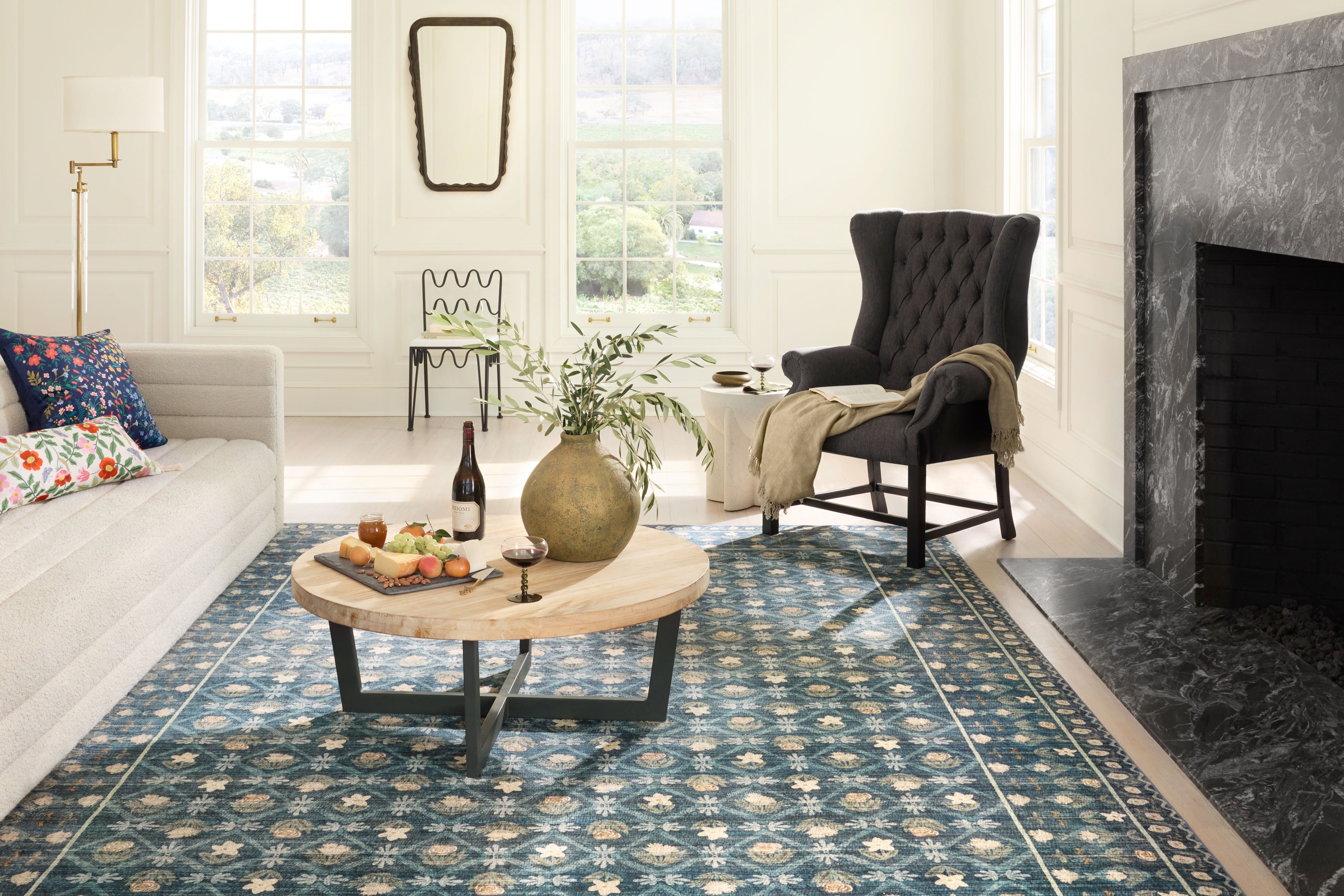 Rifle Paper Co. X Loloi/ Eden Lattice Indigo Rug 0-RUGS-patterned Loloi