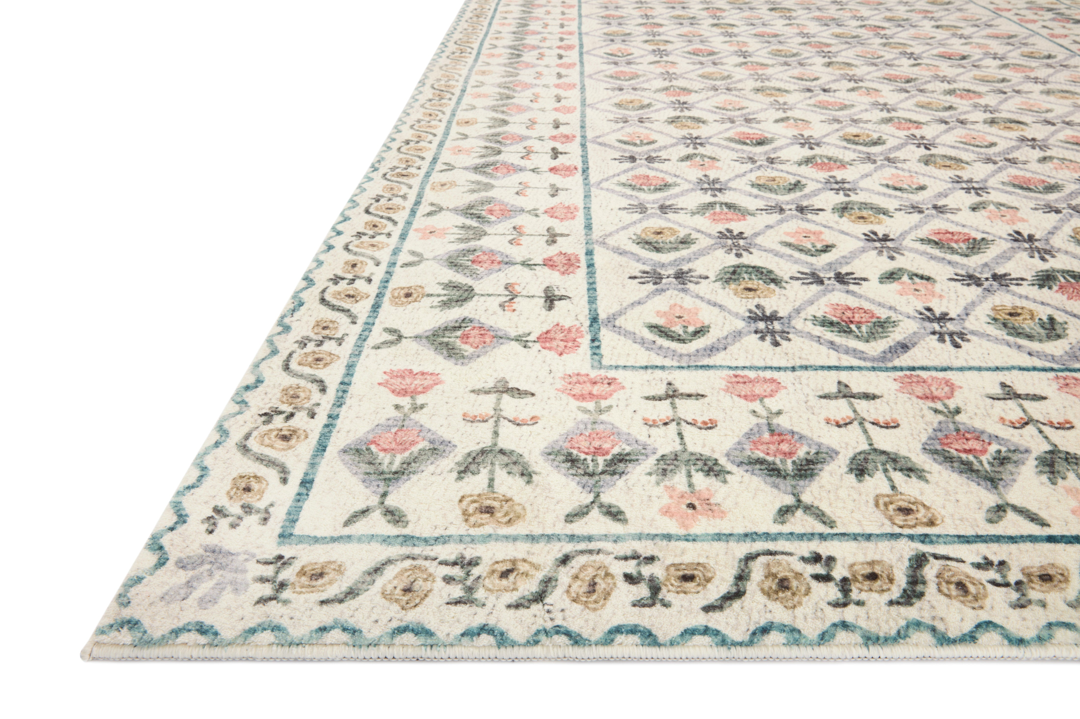 Rifle Paper Co. X Loloi Eden Lattice Ivory Rug 0-RUGS-patterned Loloi