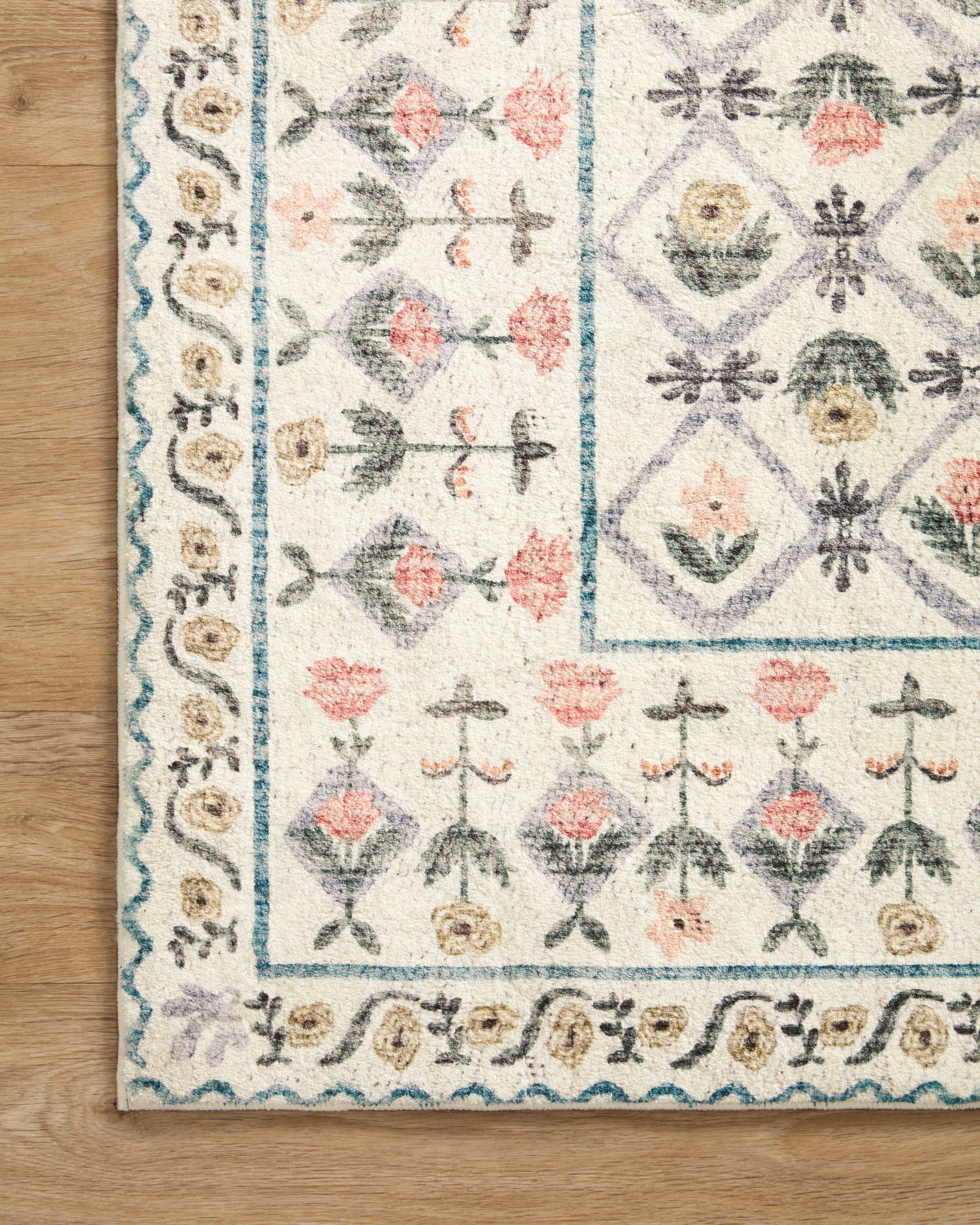 Rifle Paper Co. X Loloi Eden Lattice Ivory Rug 0-RUGS-patterned Loloi