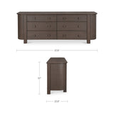 Loren 6 Drawer Dresser FURNITURE - dresser Moe's Furniture