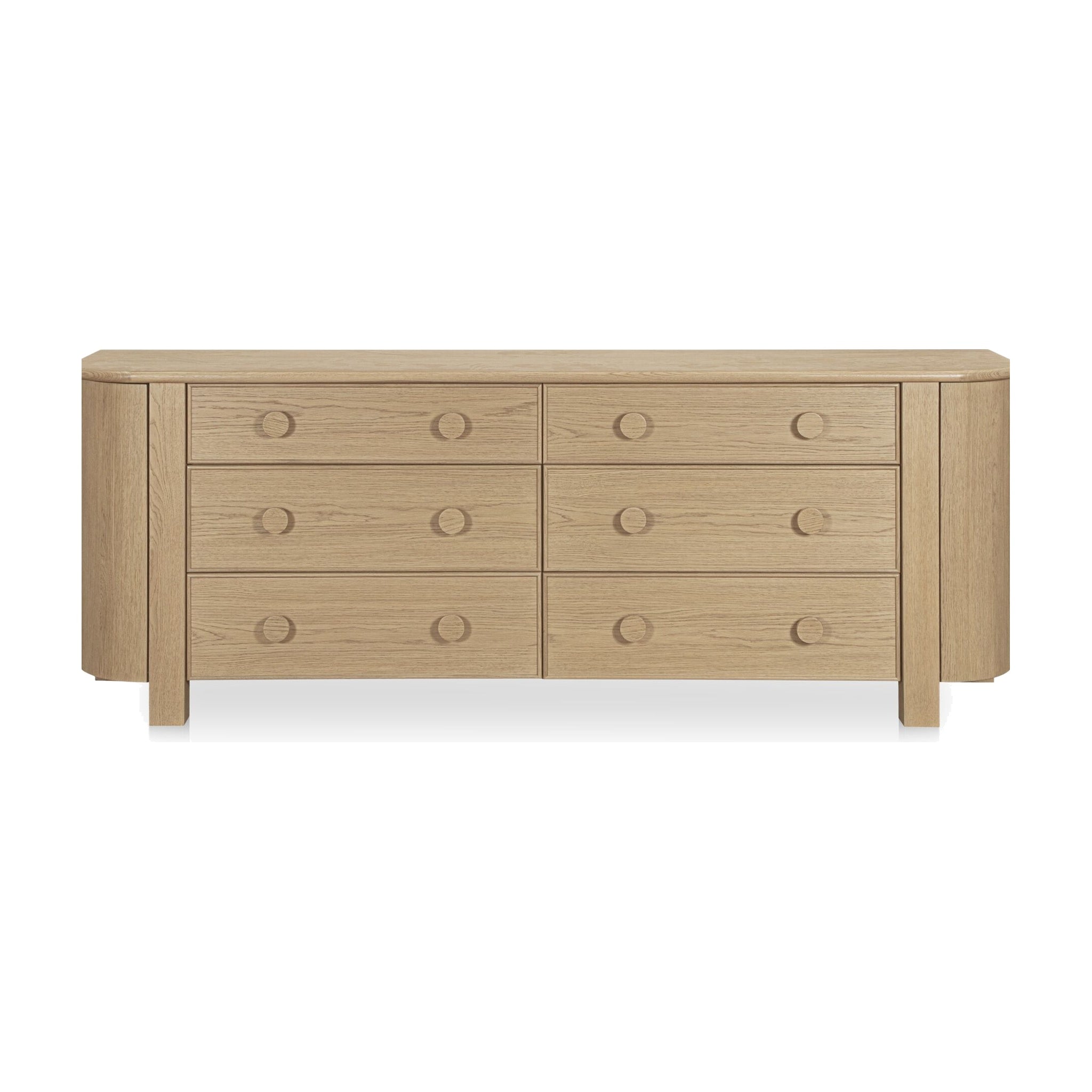Loren 6 Drawer Dresser FURNITURE - dresser Moe's Furniture Natural