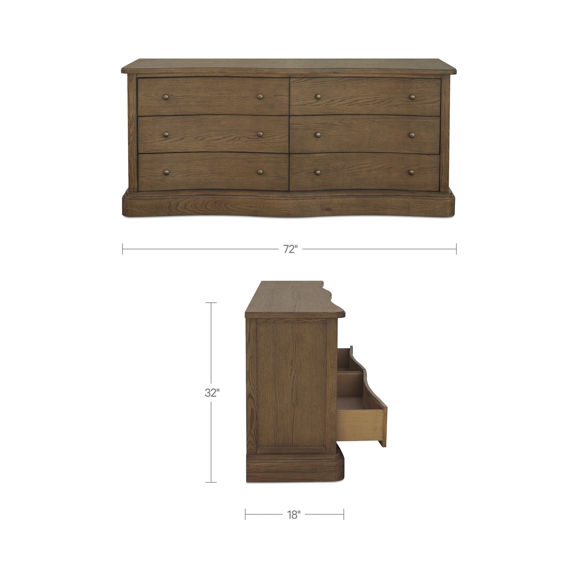 Clarence 6 Drawer Dresser FURNITURE - dresser Moe's Furniture