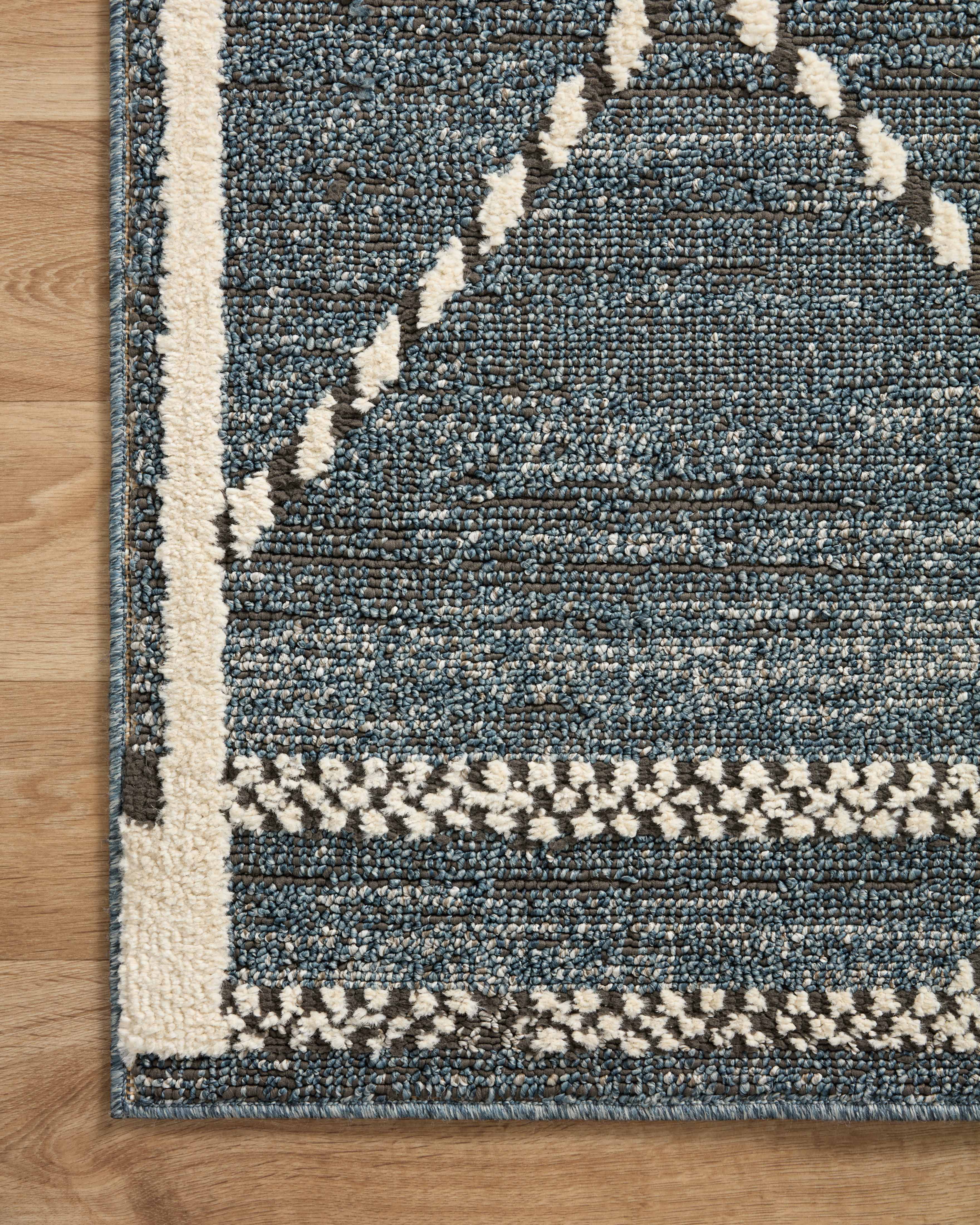 Loloi Fabian Denim / Charcoal Square Rug RUGS - synthetic Loloi