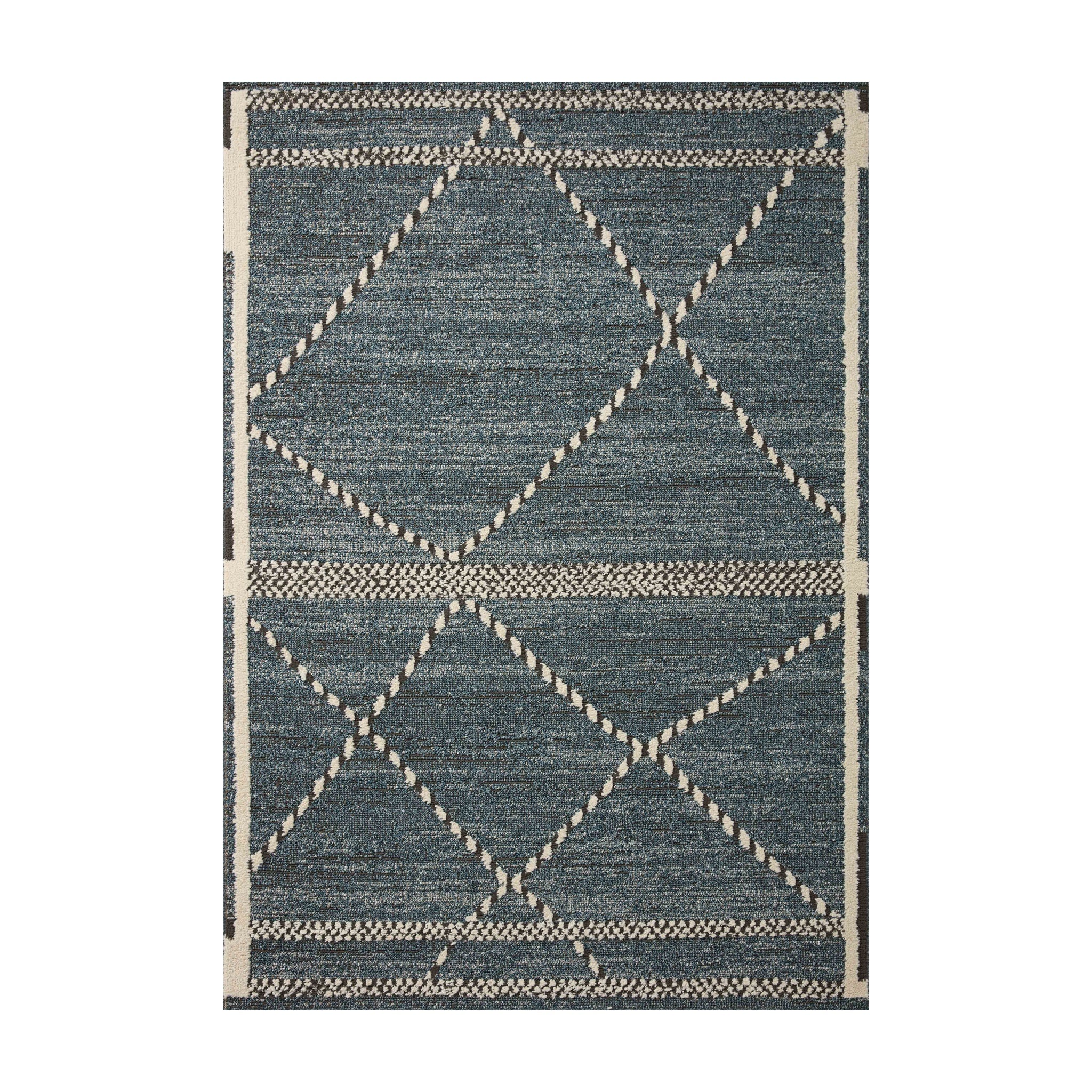 Loloi Fabian Denim / Charcoal Rug RUGS - synthetic Loloi 18" x 18"